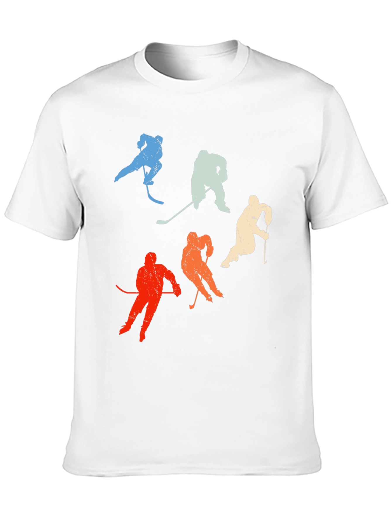 Black Retro Hockey Player T-Shirt - Vintage Style view 10