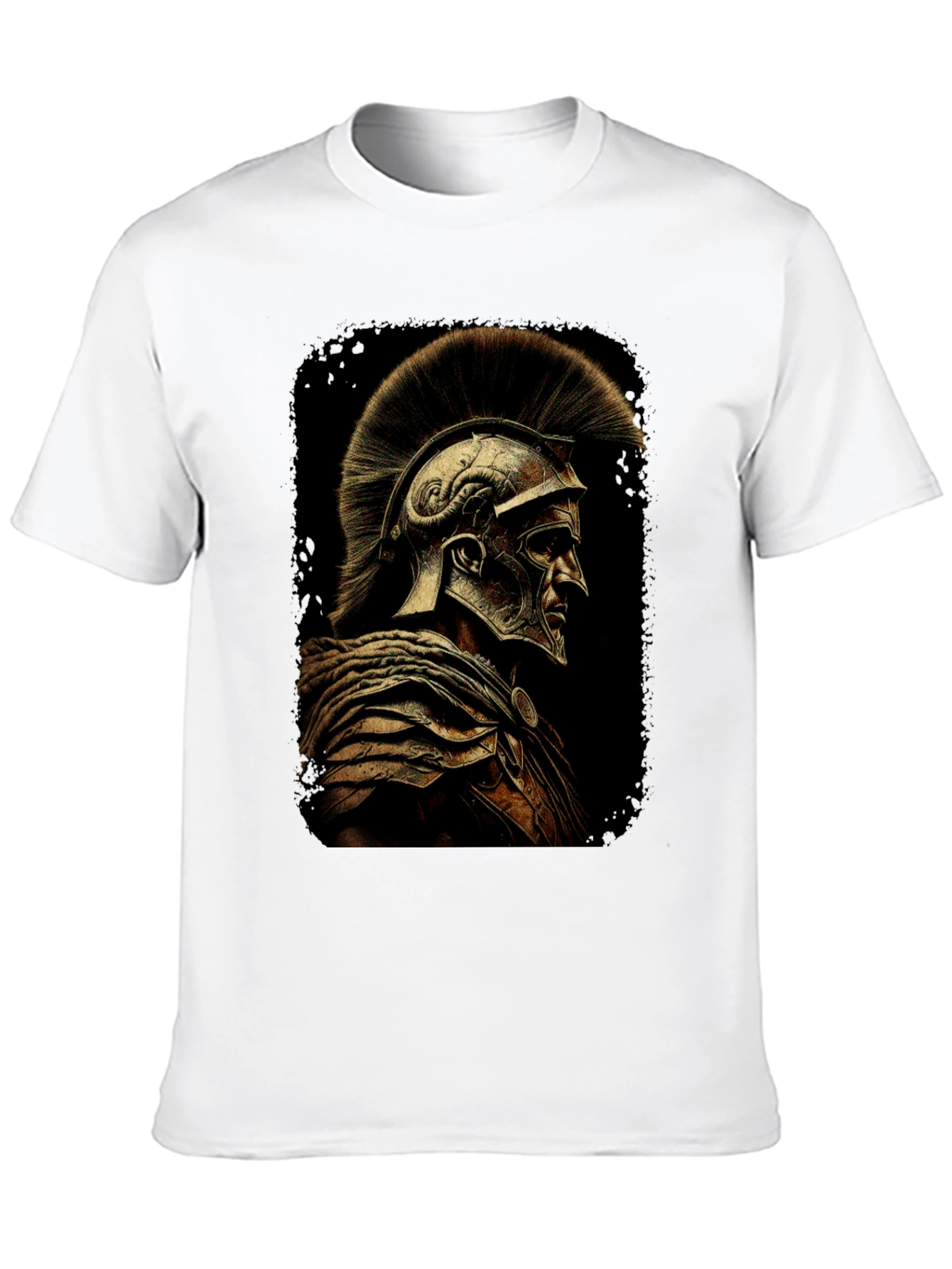 Black Warrior Graphic Tee - Spartan Helmet T-Shirt view 10