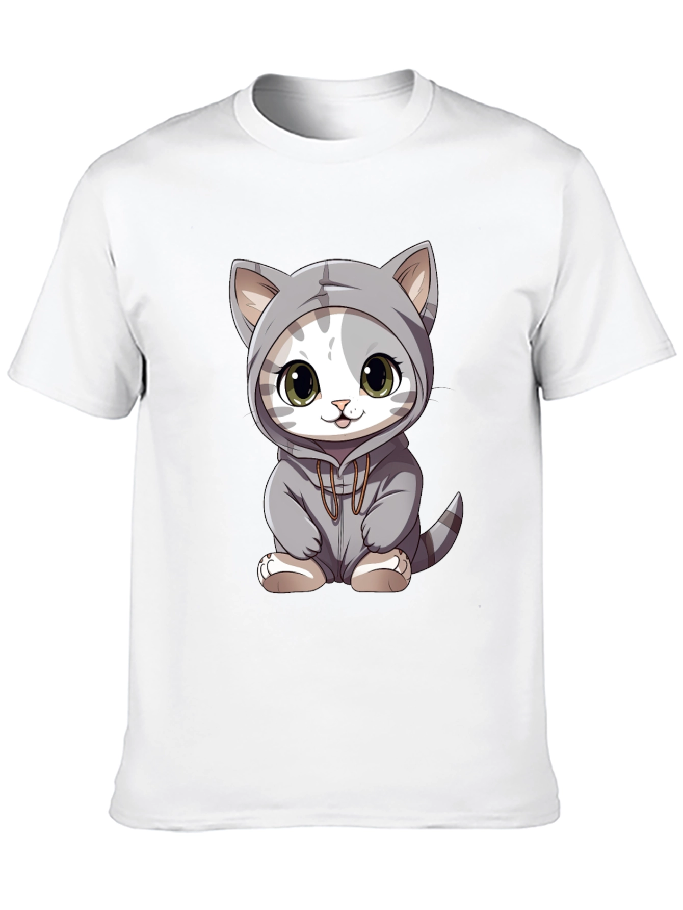 Black Cute Cat Hoodie T-Shirt view 10