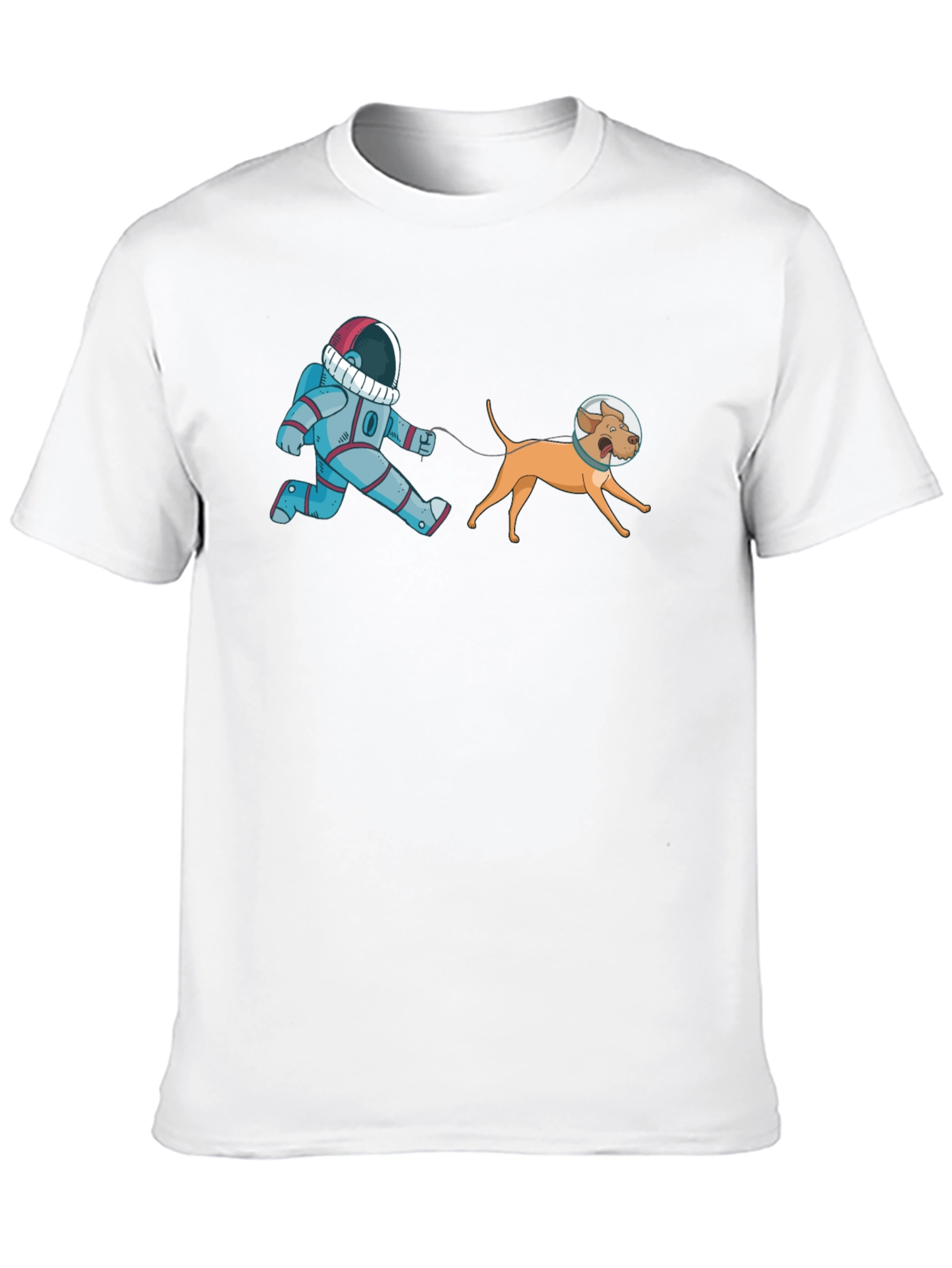 Black Astronaut Dog Walk T-Shirt - Space Adventure Tee view 10