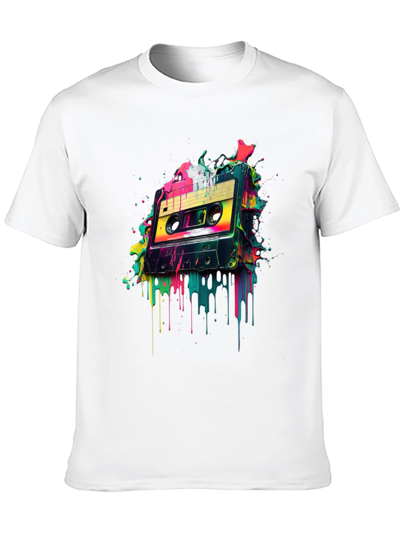 Black Retro Cassette Tape Graphic Tee - 80s Vibes view 10