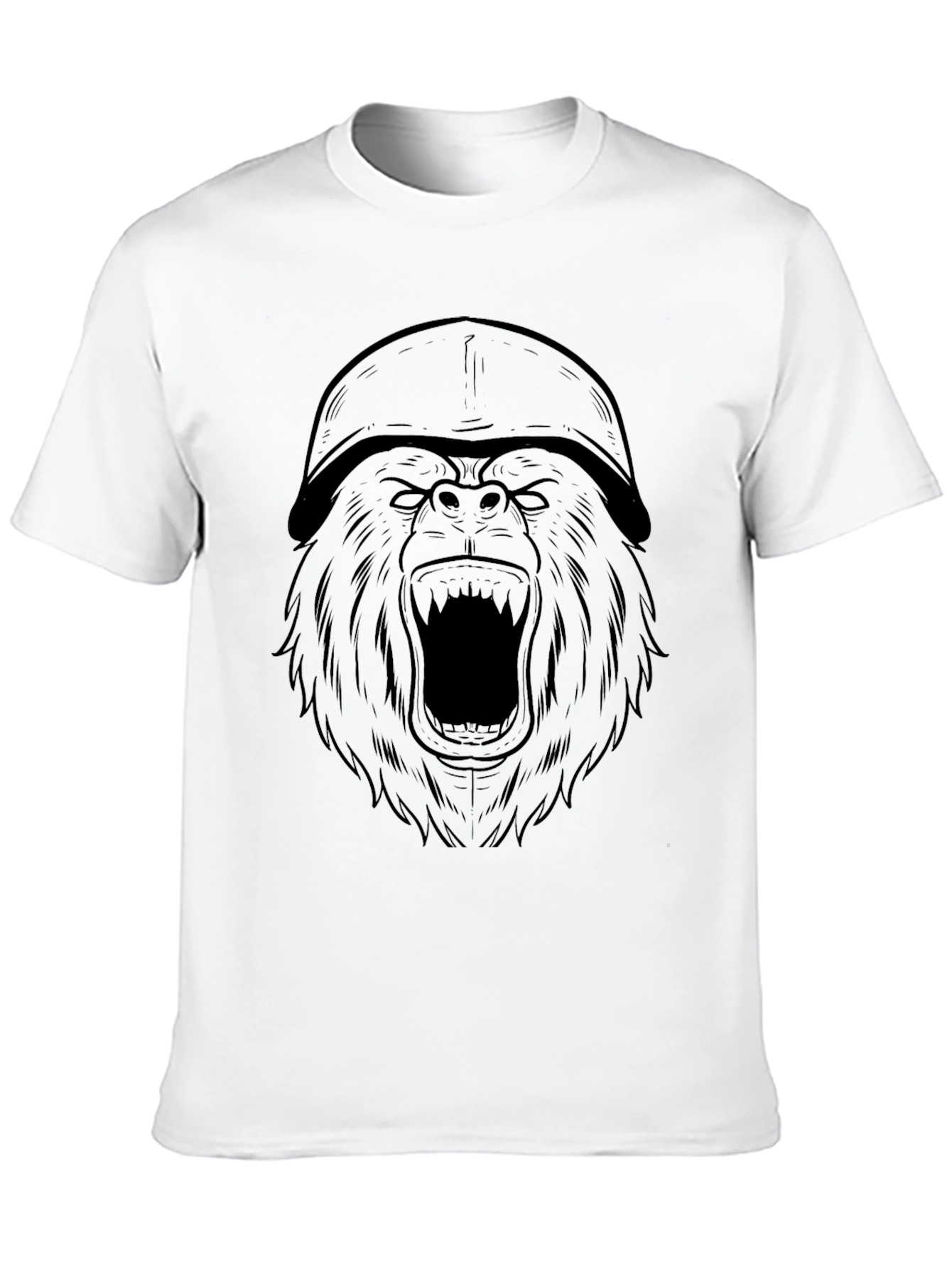 Black Black Gorilla Helmet T-Shirt - Men's Graphic Tee view 10