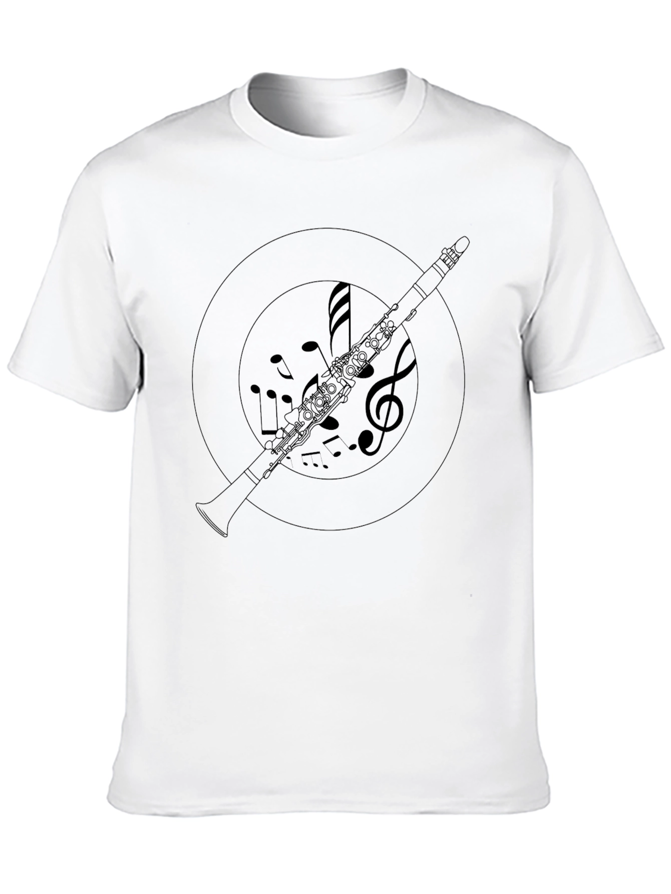 Black Musical Clarinet T-Shirt - Black view 10
