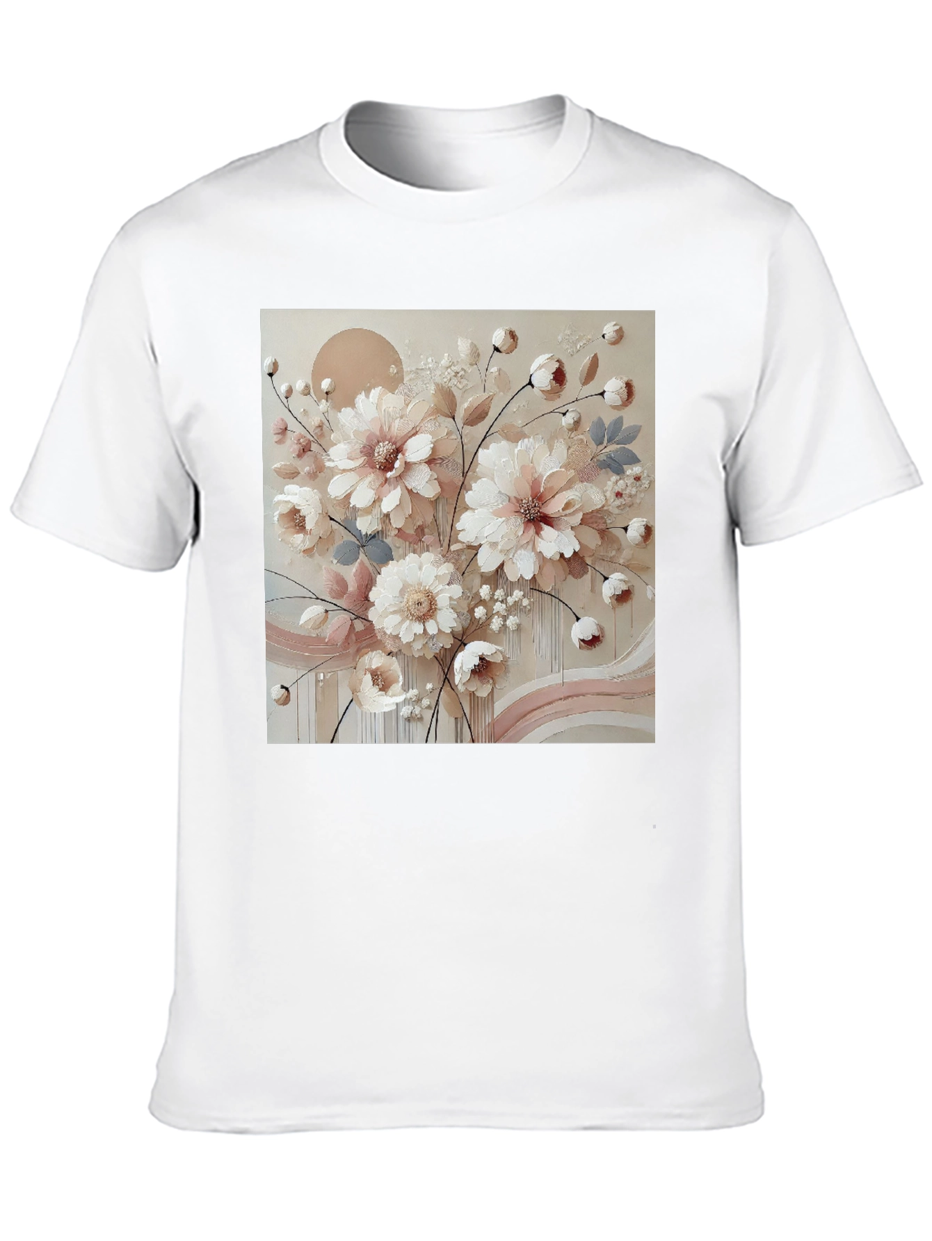 Black Floral Art Graphic Tee - Soft & Stylish view 10