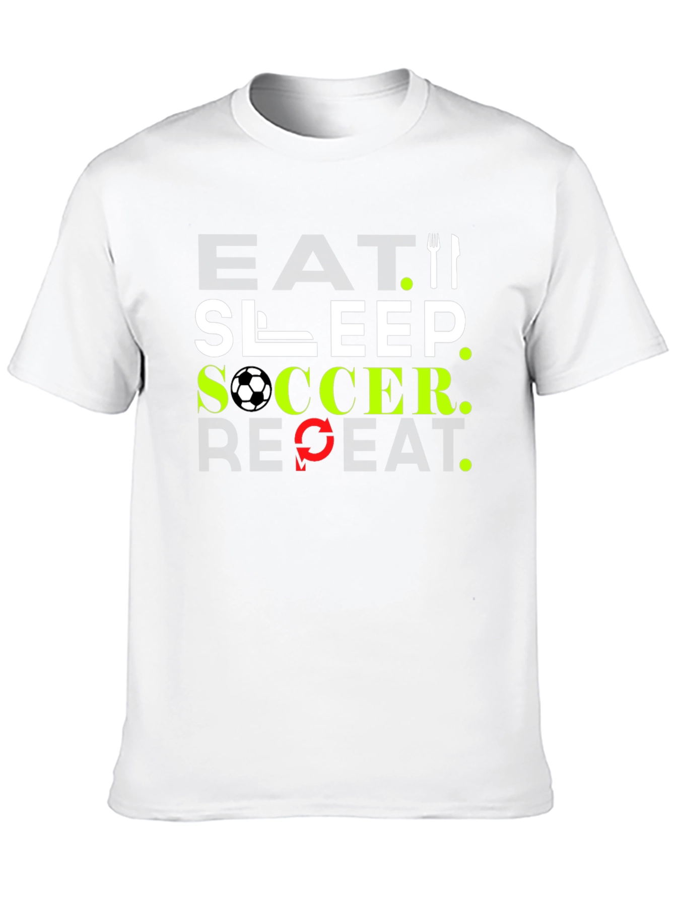Black Eat Sleep Soccer Repeat Black T-Shirt view 10