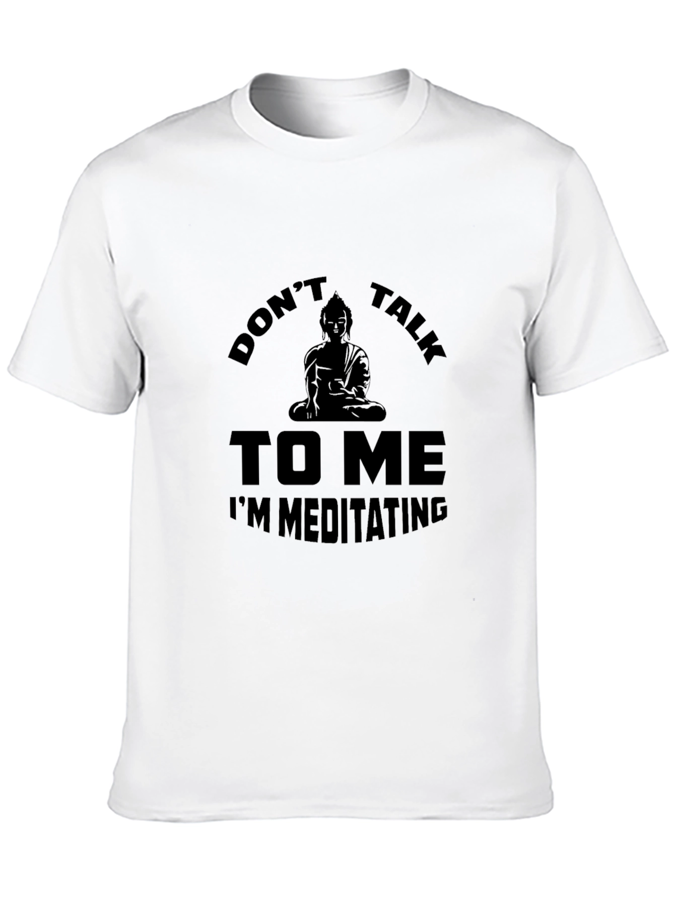 Black Don't Talk to Me Meditating T-Shirt view 10