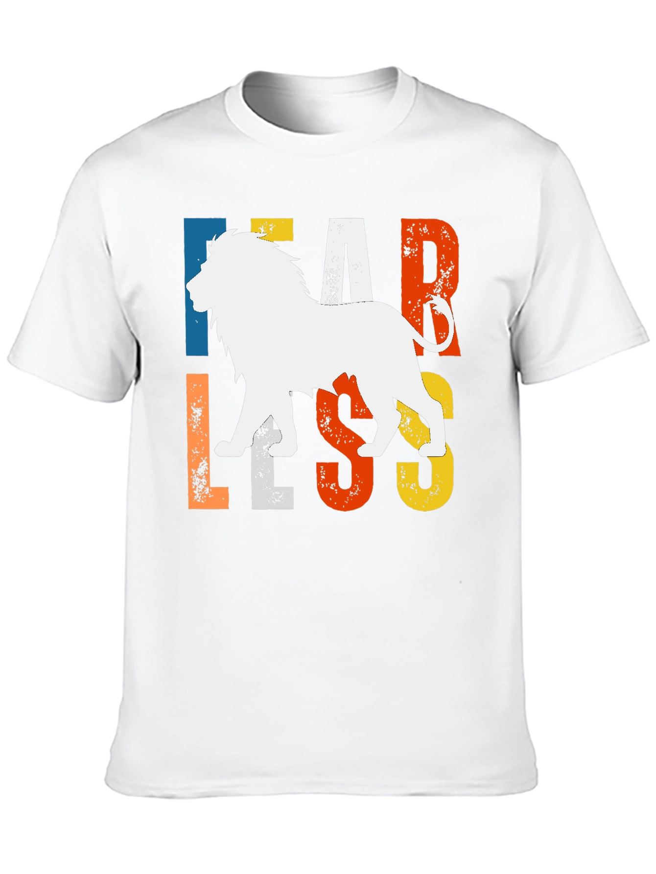 Black Fearless Lion Graphic Tee - Bold Animal Print T-Shirt view 10