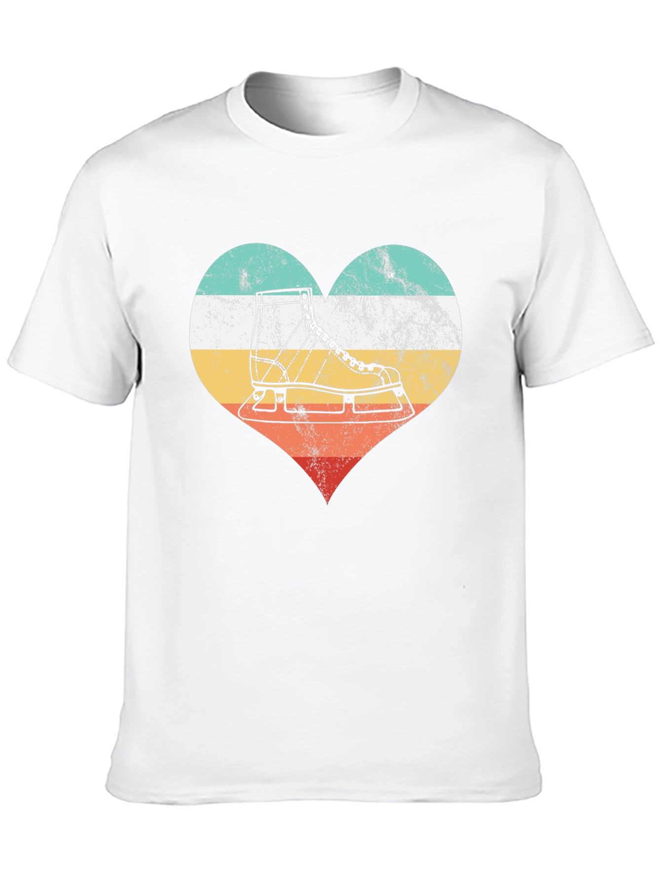 Black Vintage Ice Skate Heart T-Shirt view 10