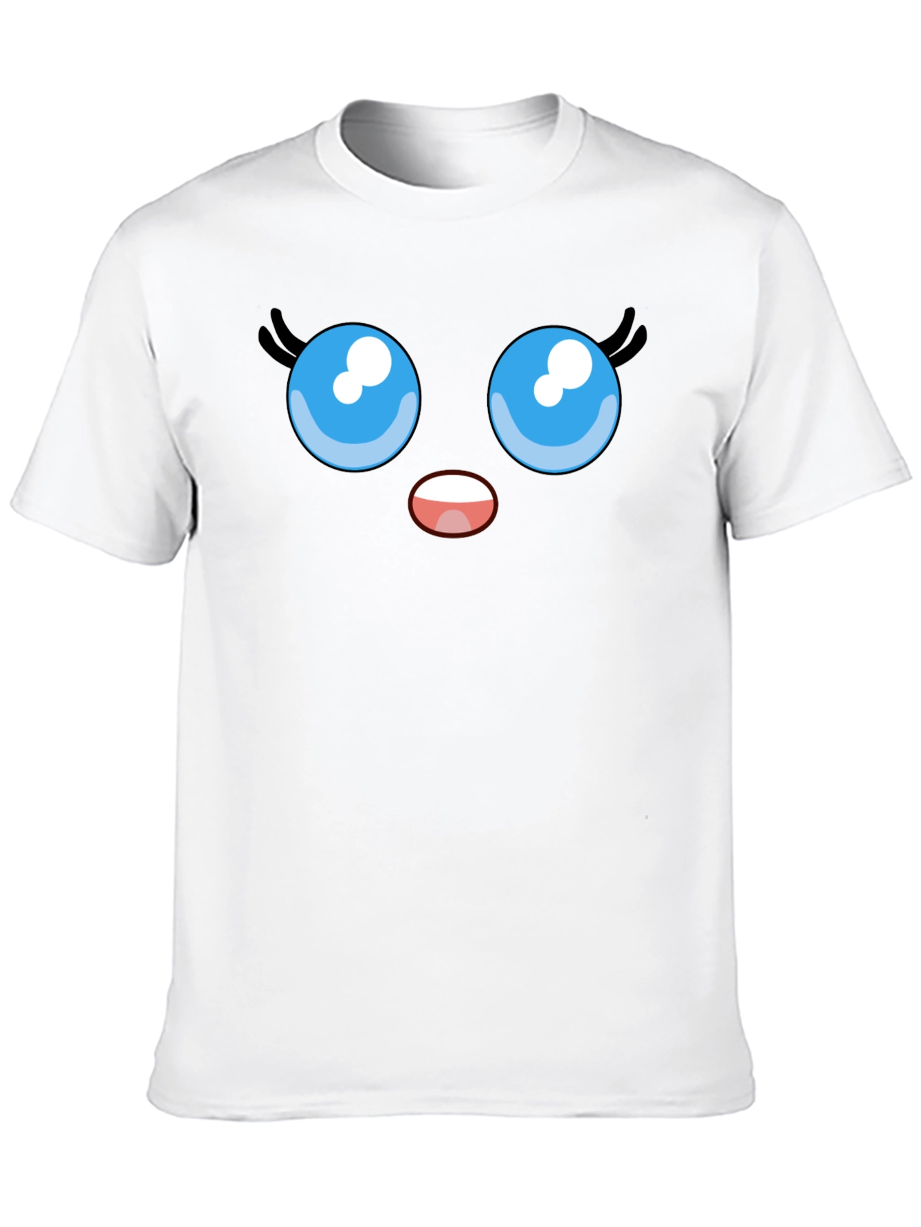 Black Cute Cartoon Face Graphic Tee view 10