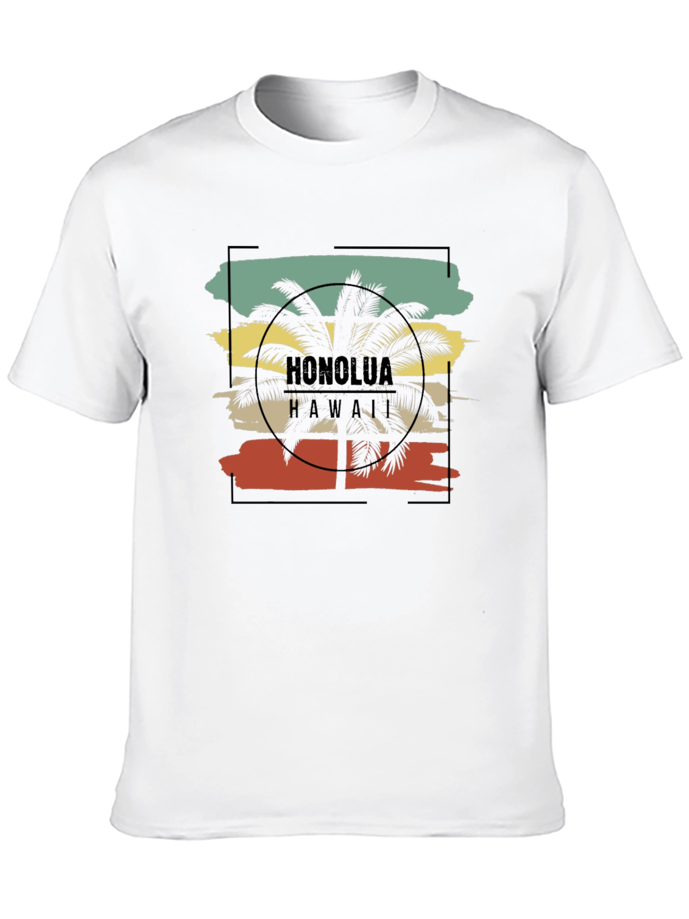 Black Honolulu Hawaii Palm Tree Graphic Tee view 10