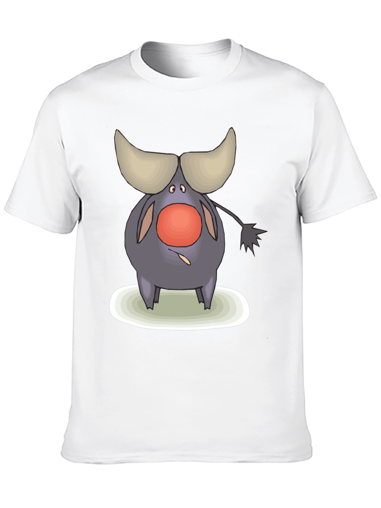 Black Cartoon Buffalo Graphic Tee - Black Cotton Comfort view 10