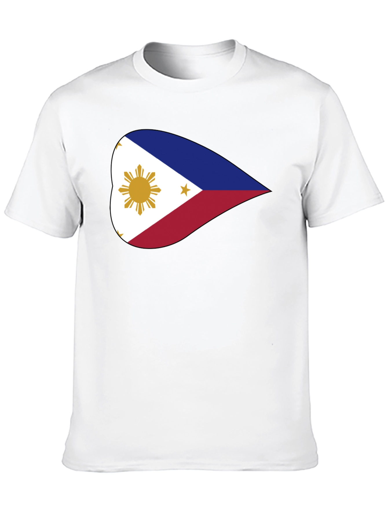 Black Philippine Flag Heart Graphic Black T-Shirt view 10
