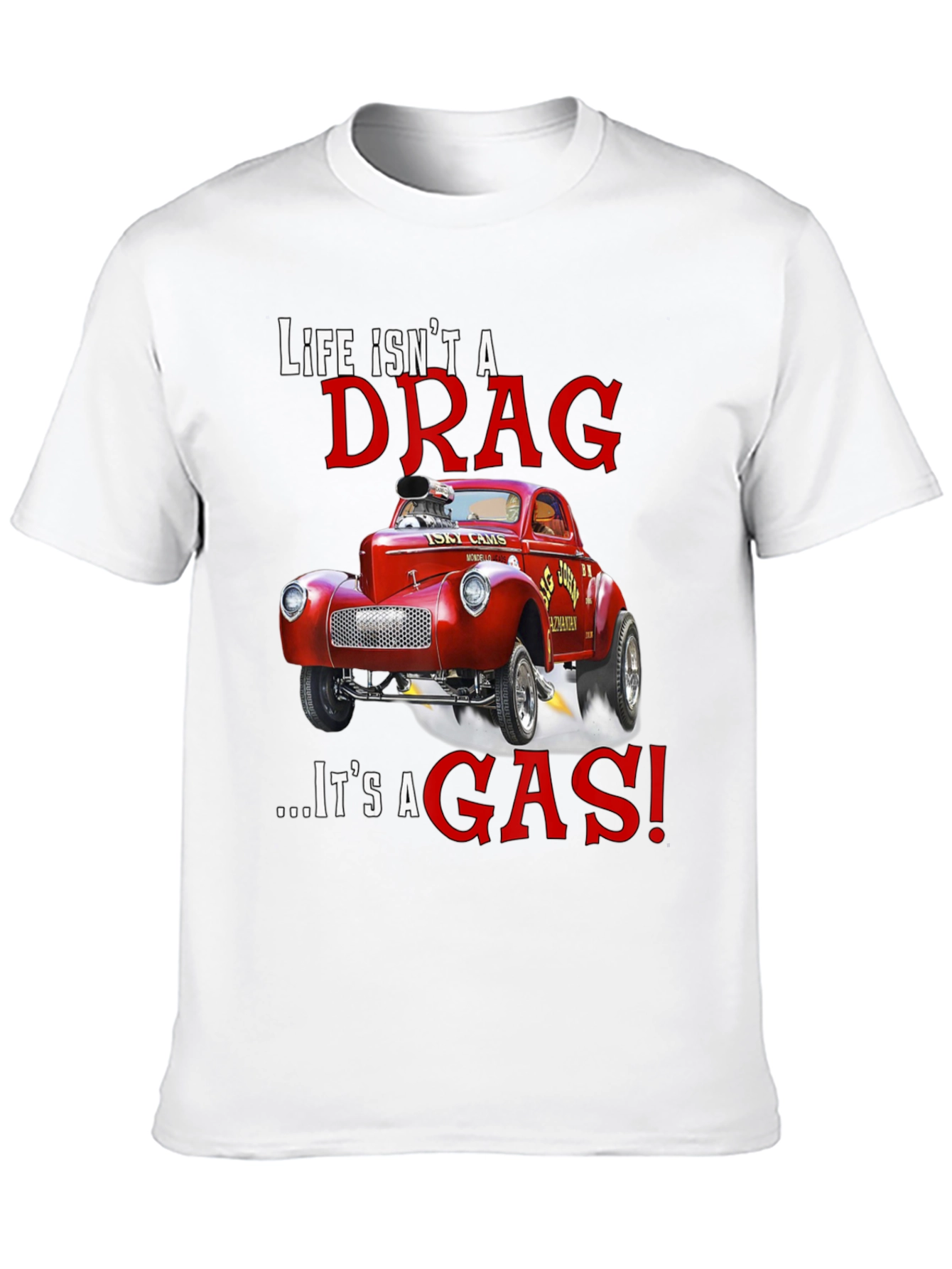 Black Life Isn't a Drag T-Shirt: Hot Rod Design view 10