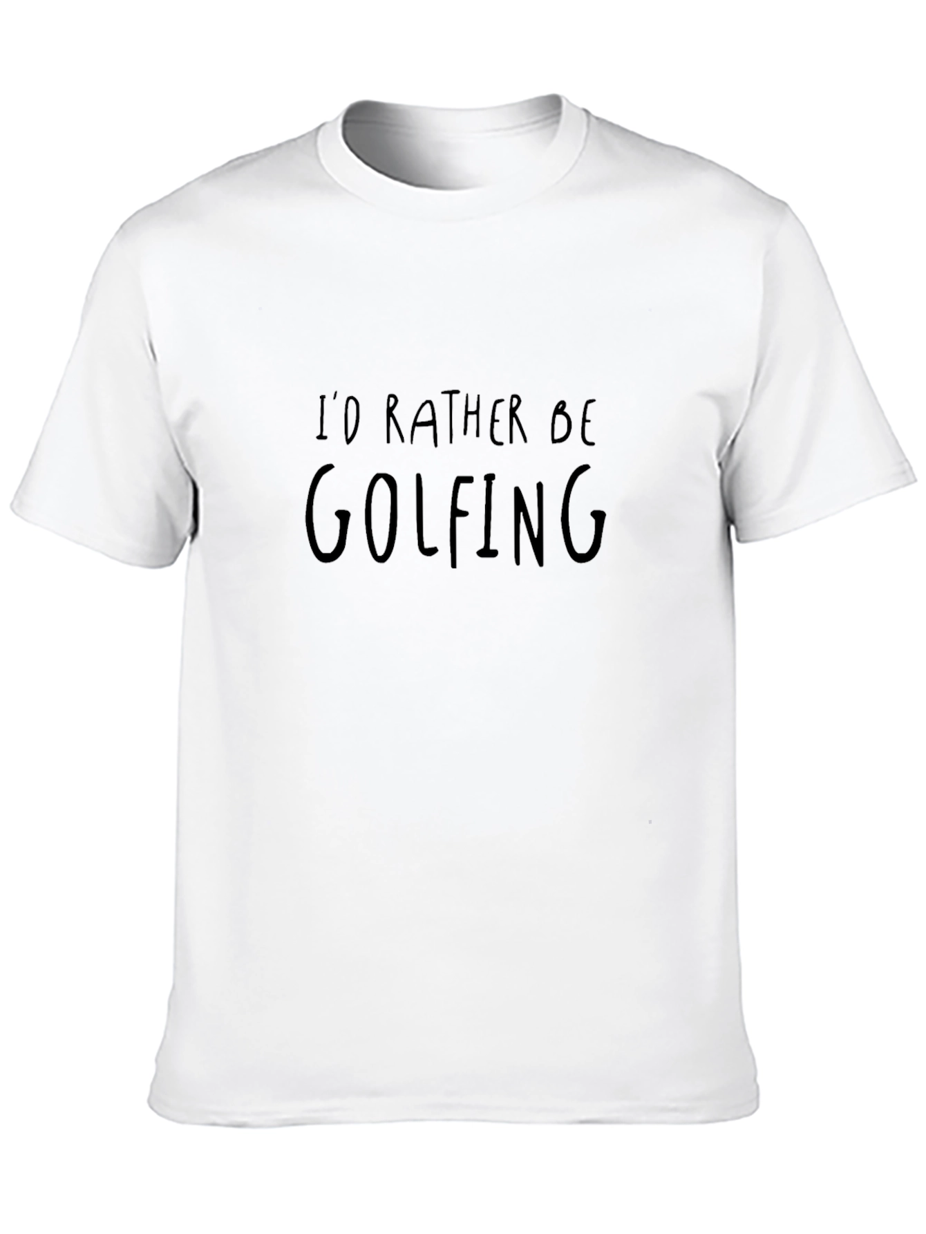 Black I'd Rather Be Golfing Black T-Shirt view 10