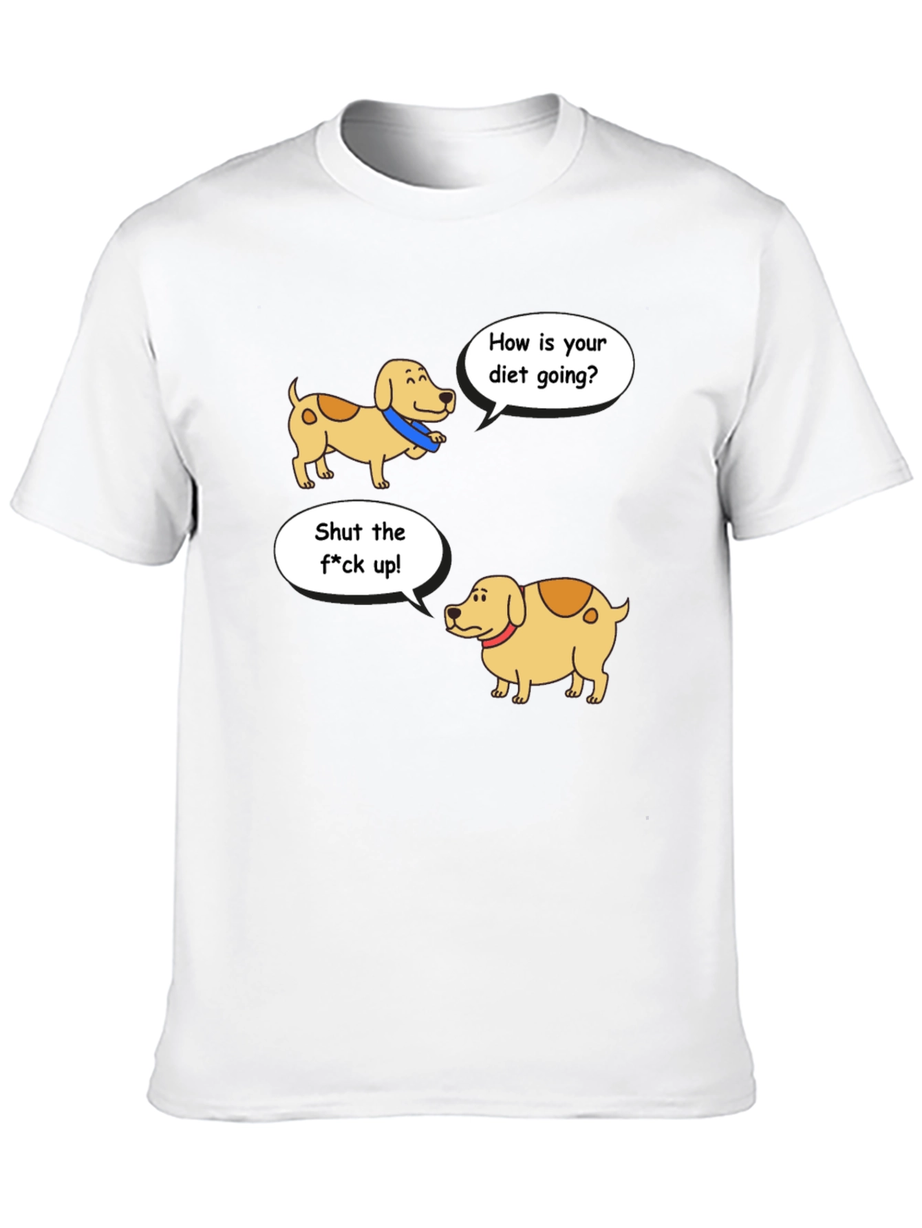 Black Funny Diet Dog Cartoon T-Shirt view 10