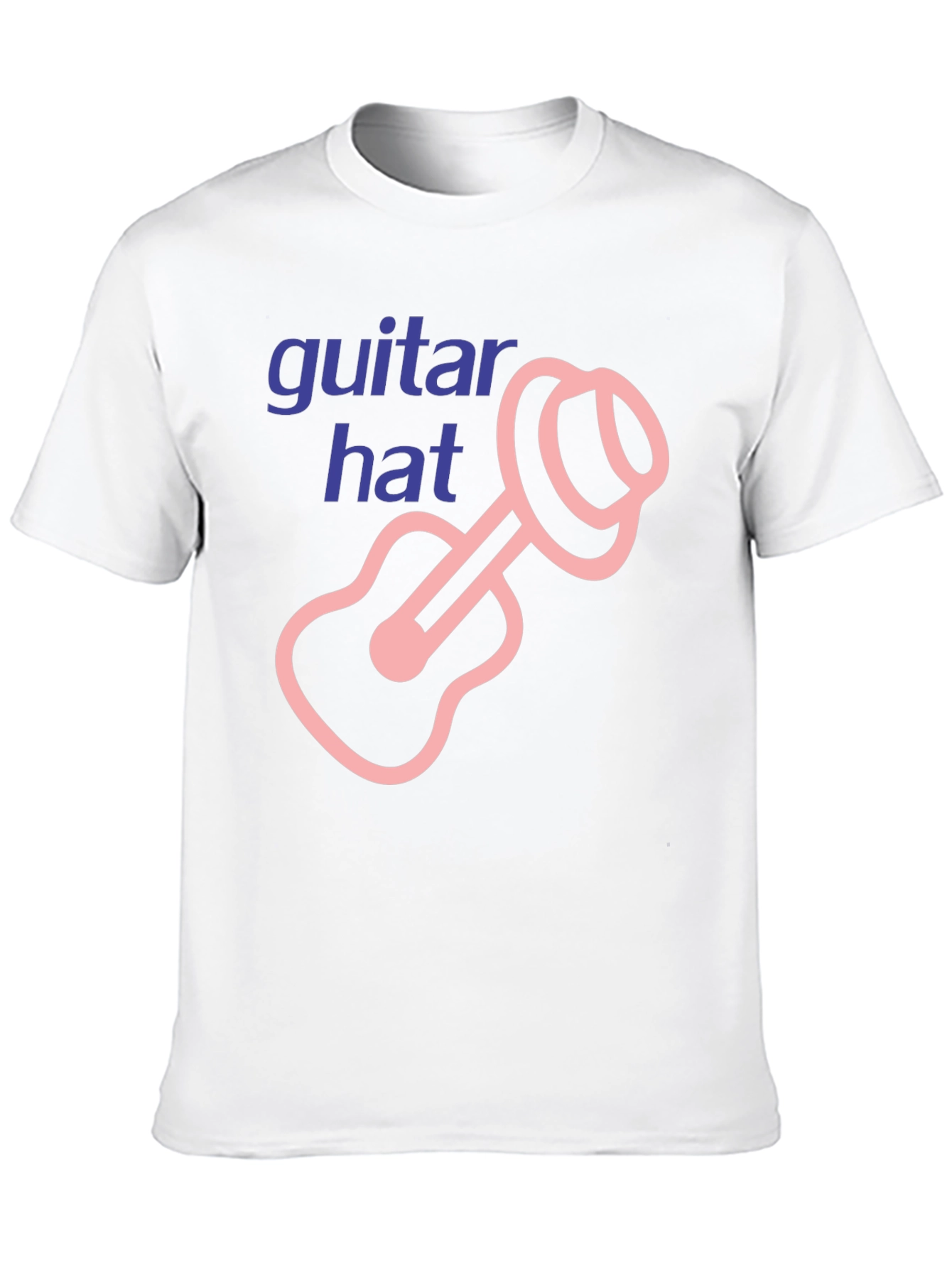 Black Guitar Hat Graphic Tee - Black Cotton T-Shirt view 10