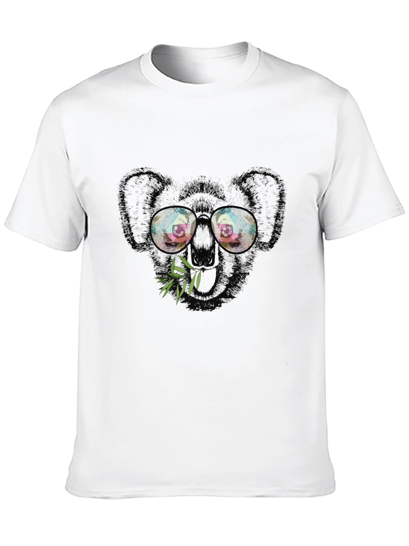 Black Cool Koala Graphic Tee - Black Cotton T-Shirt view 10