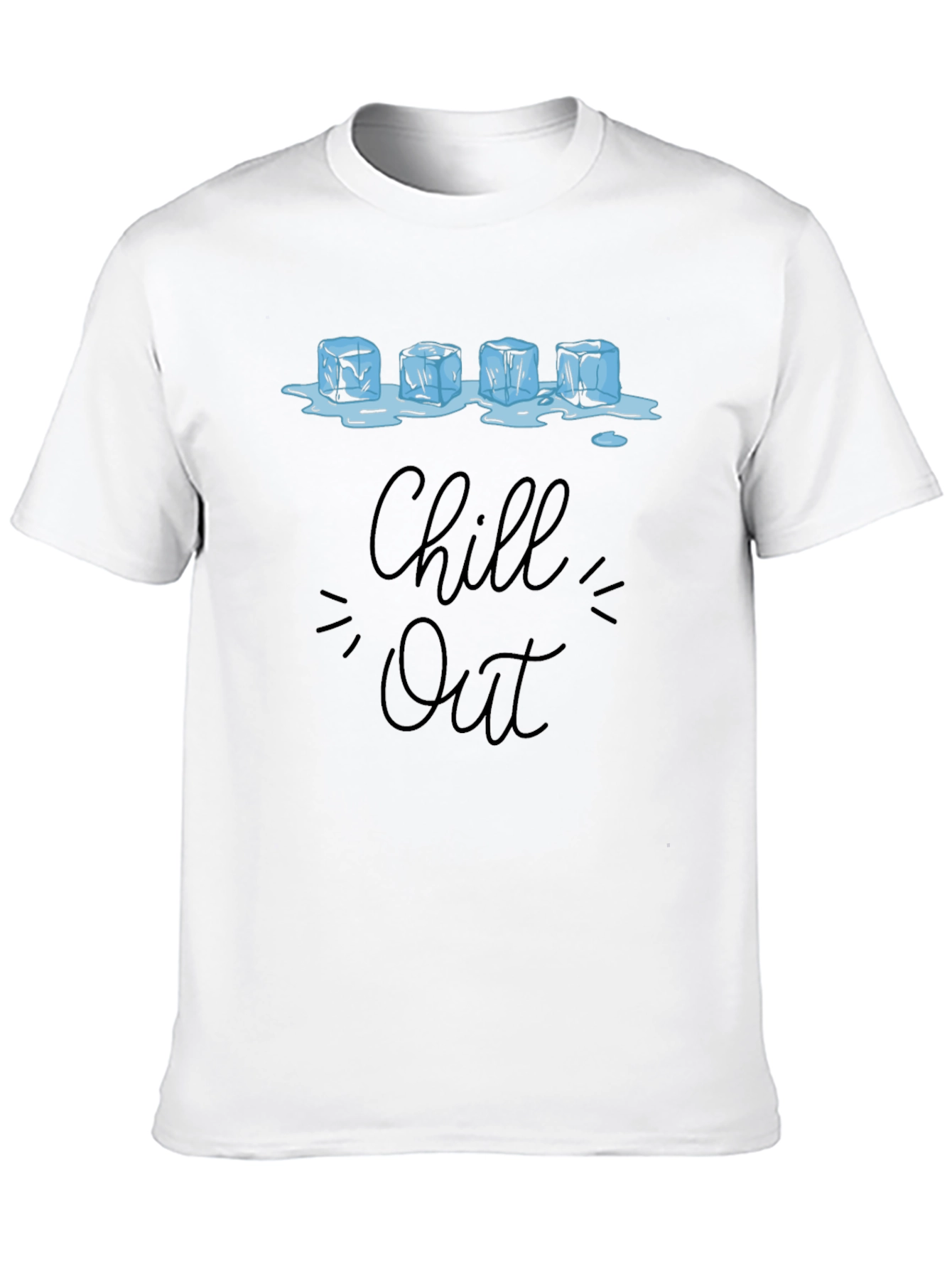 Black Chill Out Ice Cube Graphic T-Shirt - Relax & Cool Down view 10