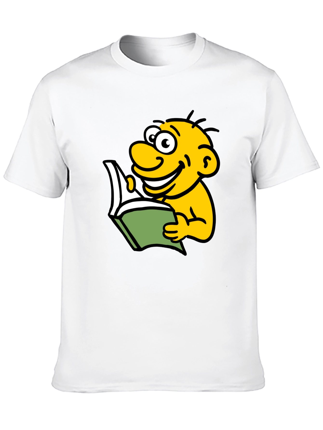 Black Cartoon Character Reading T-Shirt view 10