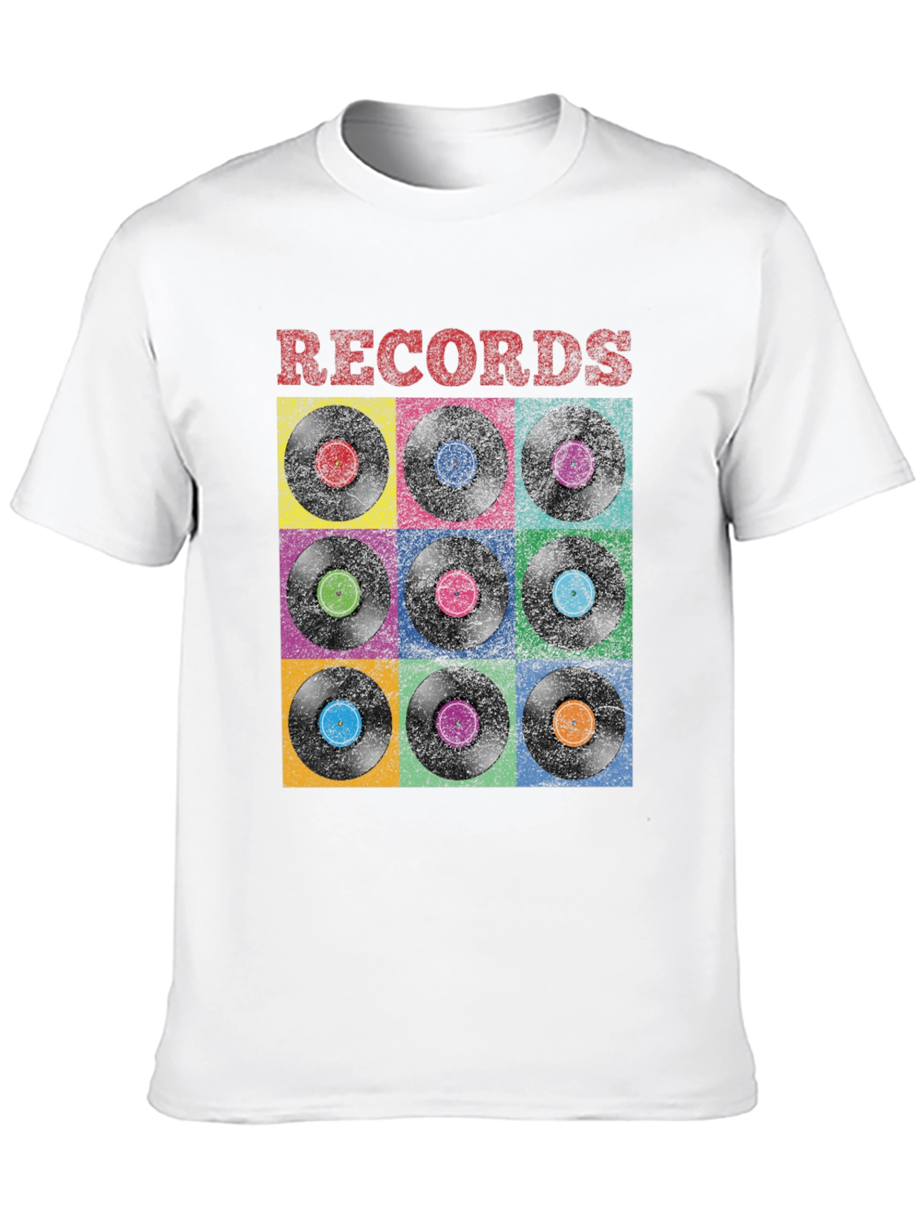 Black Retro Vinyl Record Graphic T-Shirt view 10