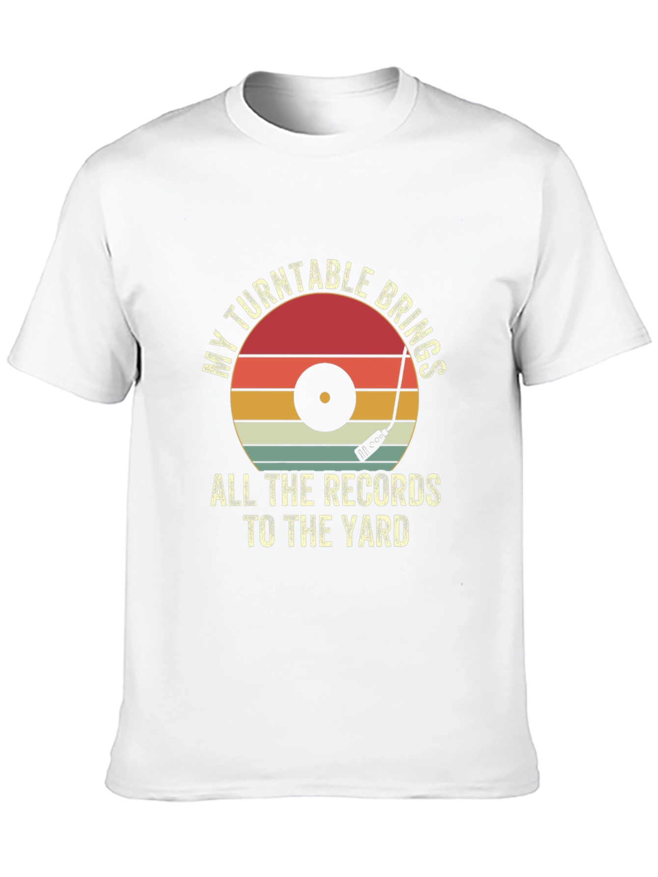 Black Retro Turntable Music T-Shirt view 10