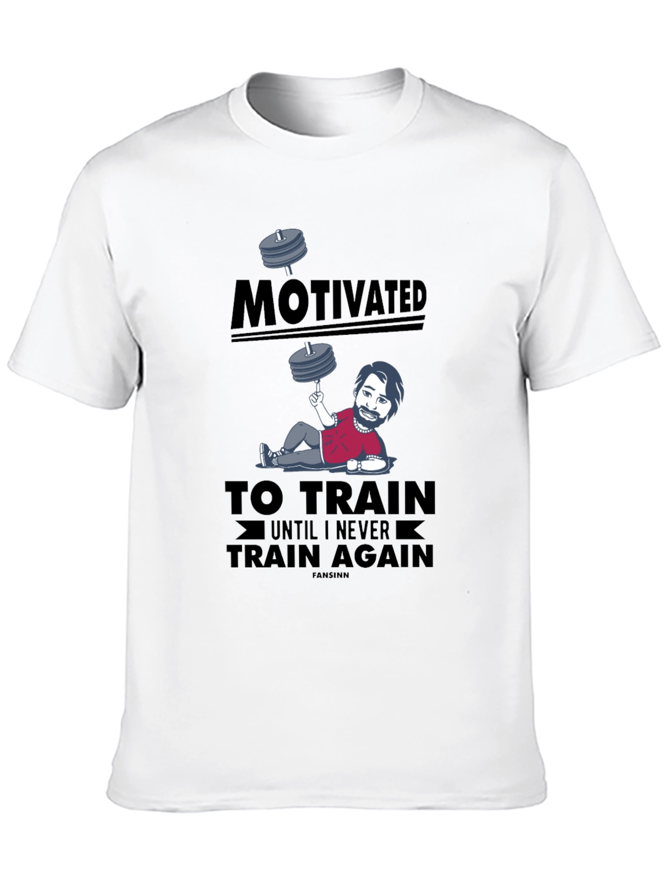 Black Motivated to Train Graphic Tee - Funny Workout Shirt view 10