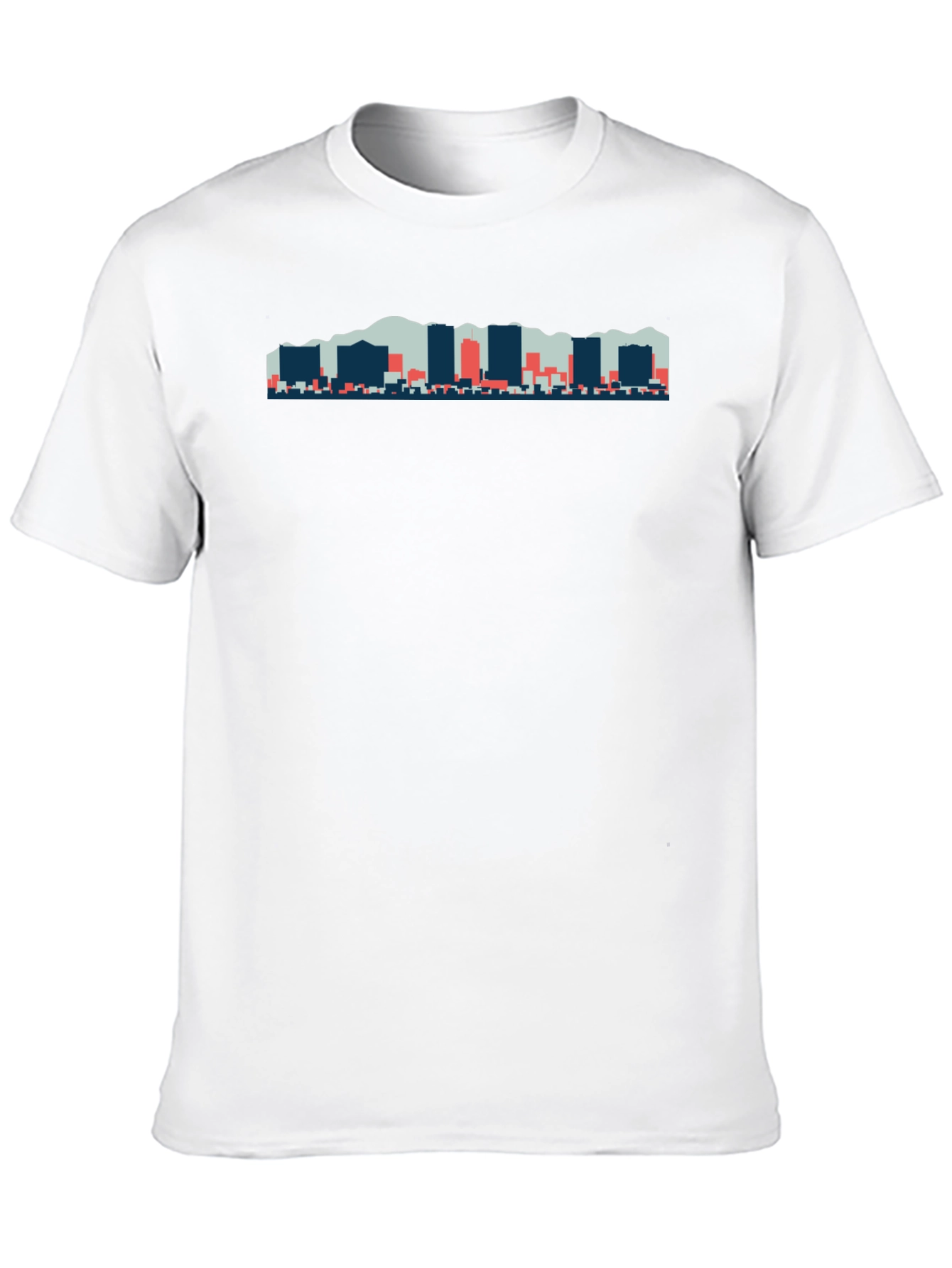 Black Abstract City Skyline T-Shirt view 10
