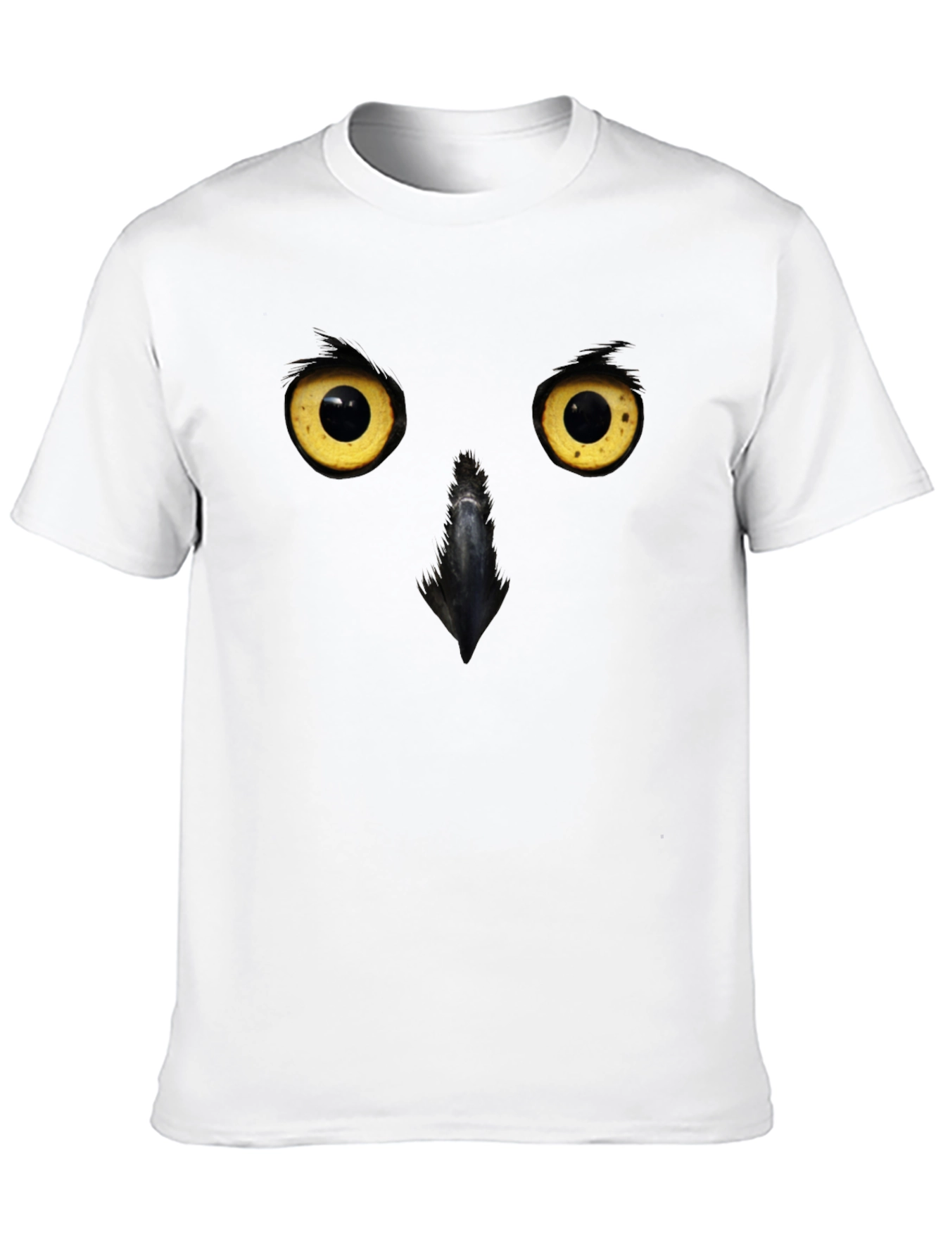 Black Men's Owl Face Graphic Black T-Shirt view 10