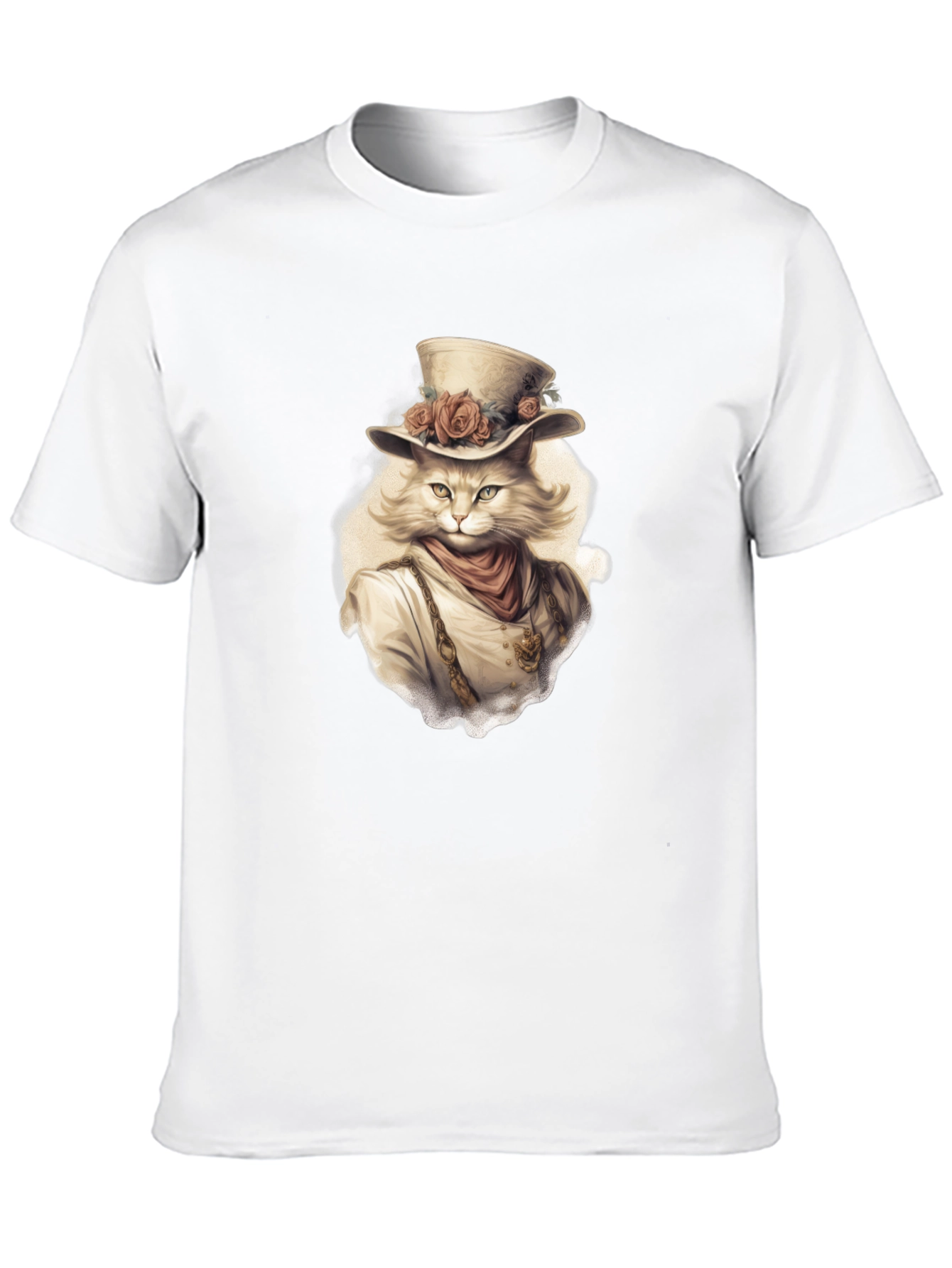 Black Steampunk Cat Graphic Tee - Unique Design view 10