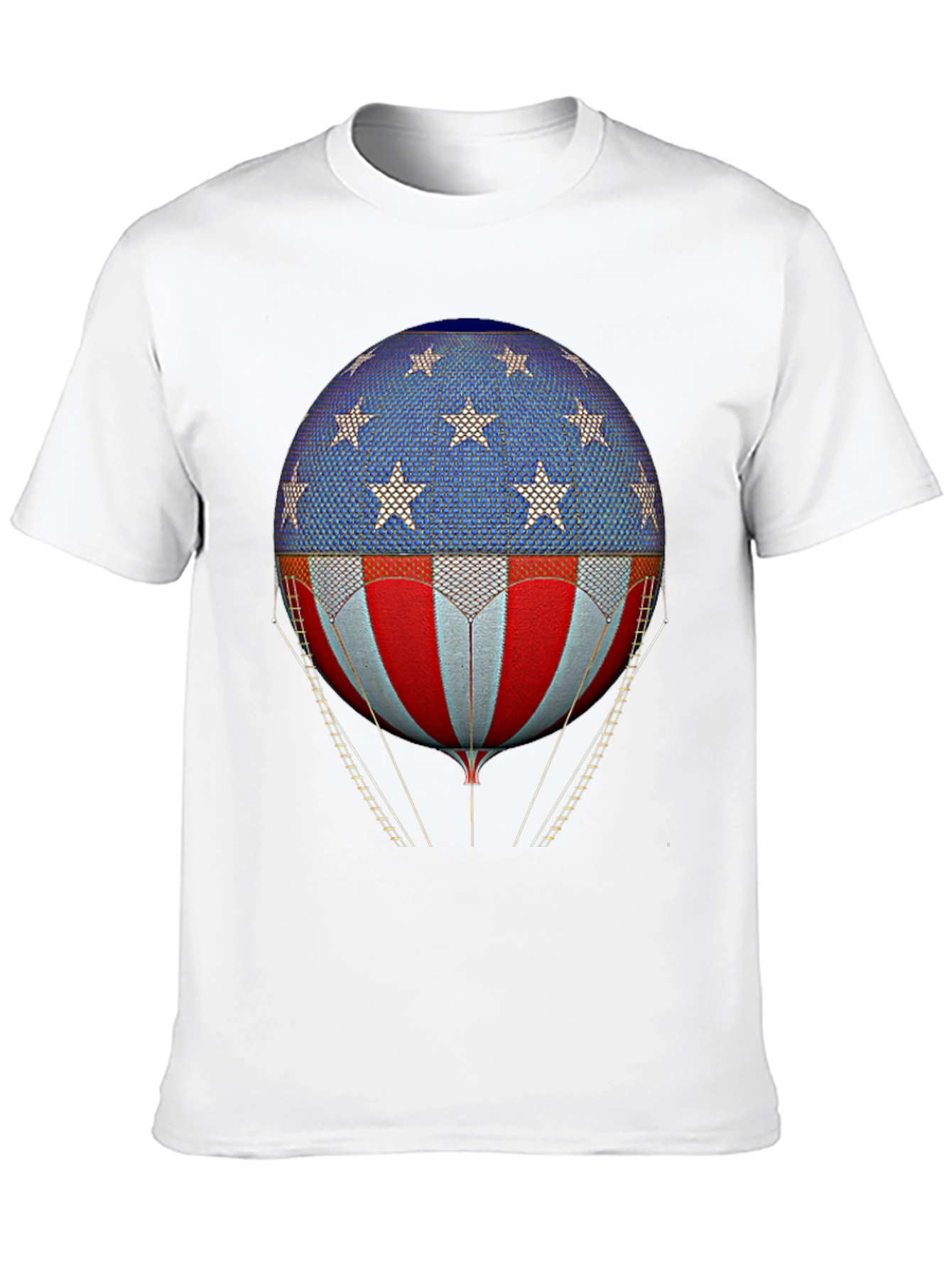 Black American Flag Hot Air Balloon Graphic Tee view 10