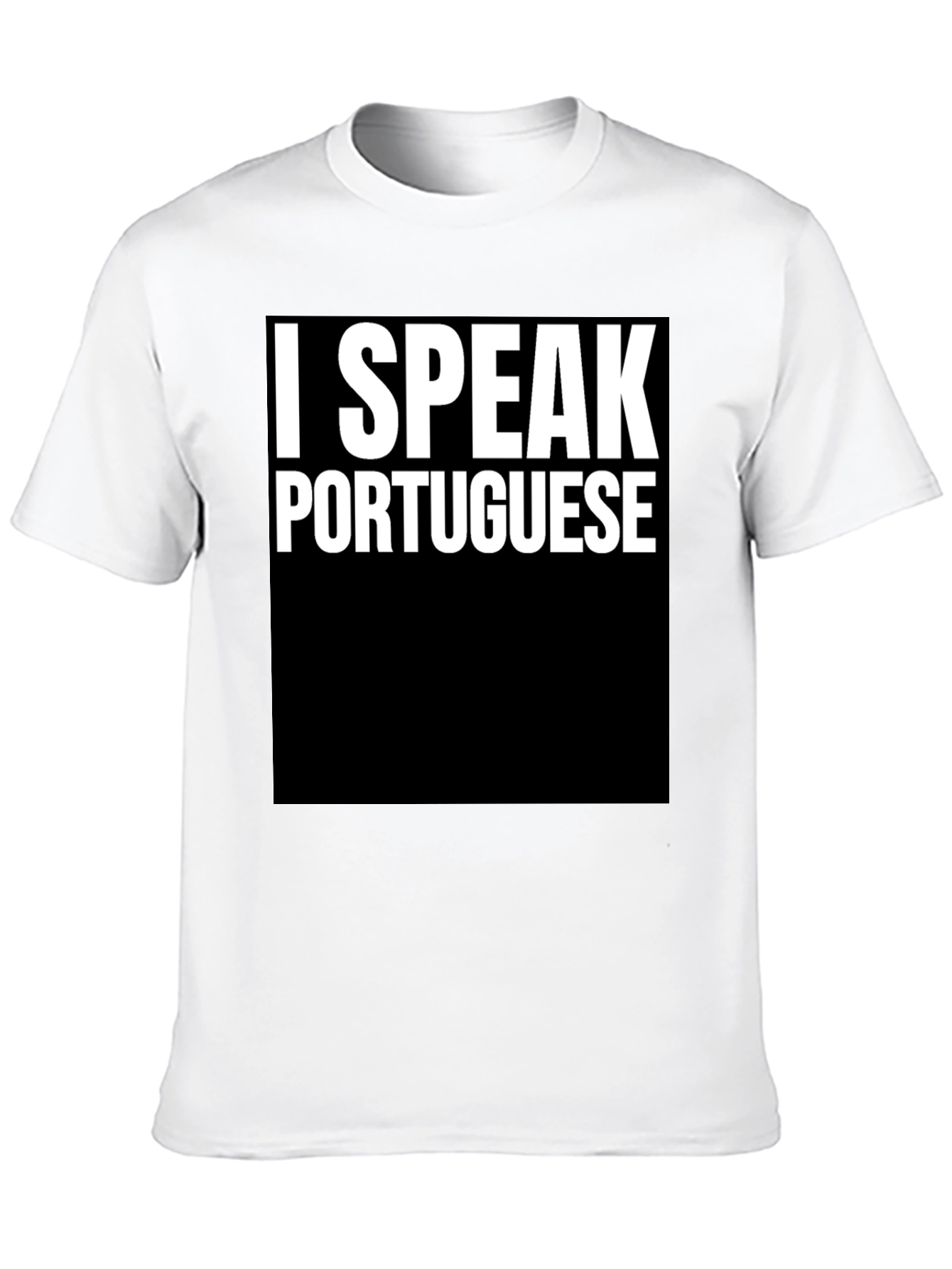 Black I Speak Portuguese Black Graphic Tee view 10