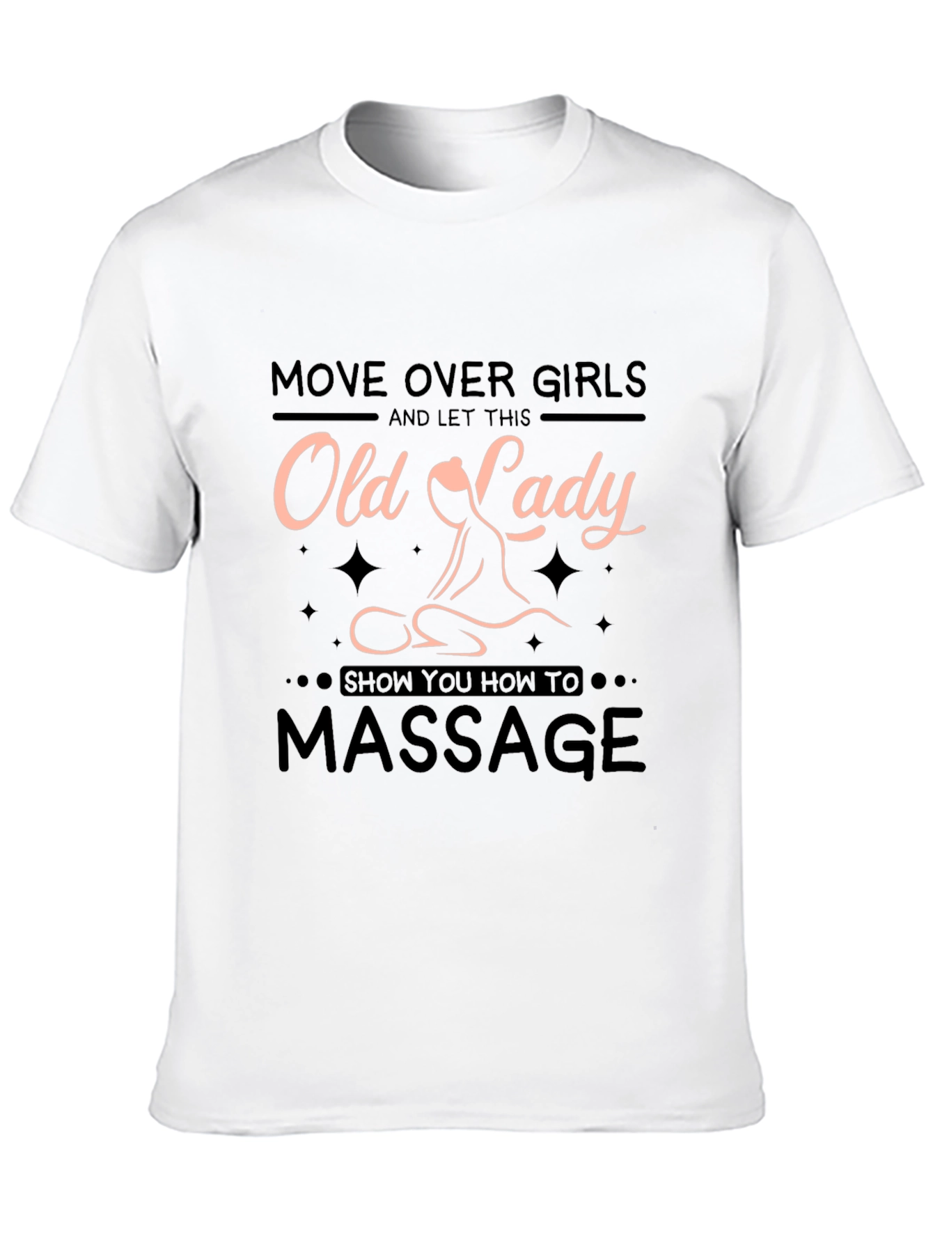 Black Old Lady Massage T-Shirt - Funny Novelty Tee view 10