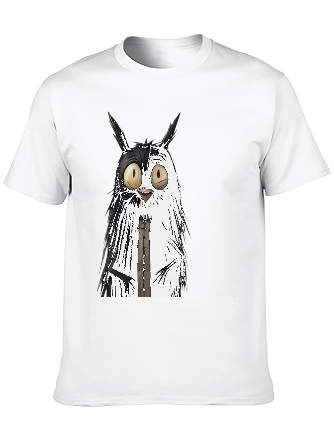 Black Whimsical Cat Graphic Tee - Unisex Black T-Shirt view 10