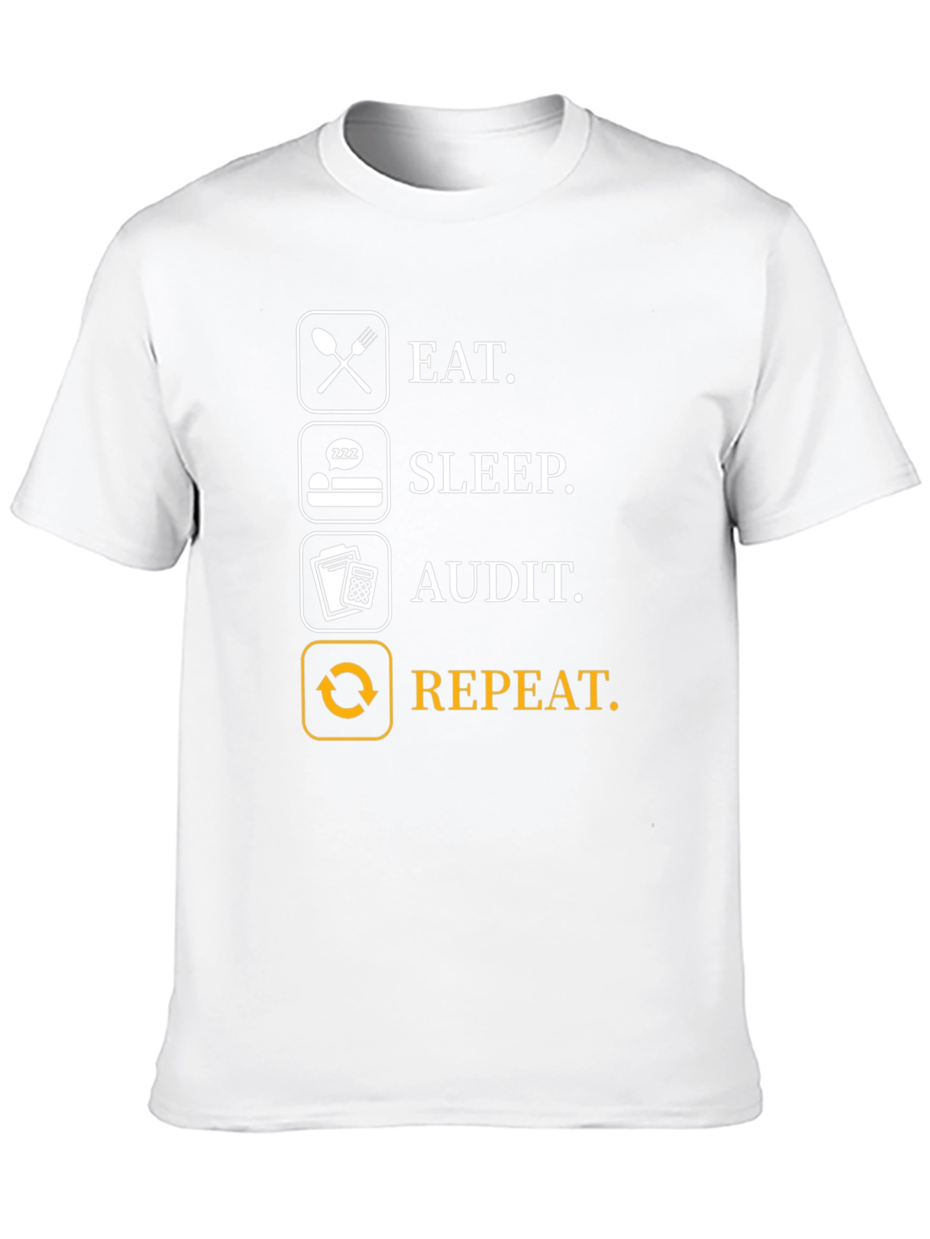 Black Eat Sleep Audit Repeat T-Shirt - Funny Accountant Gift view 10