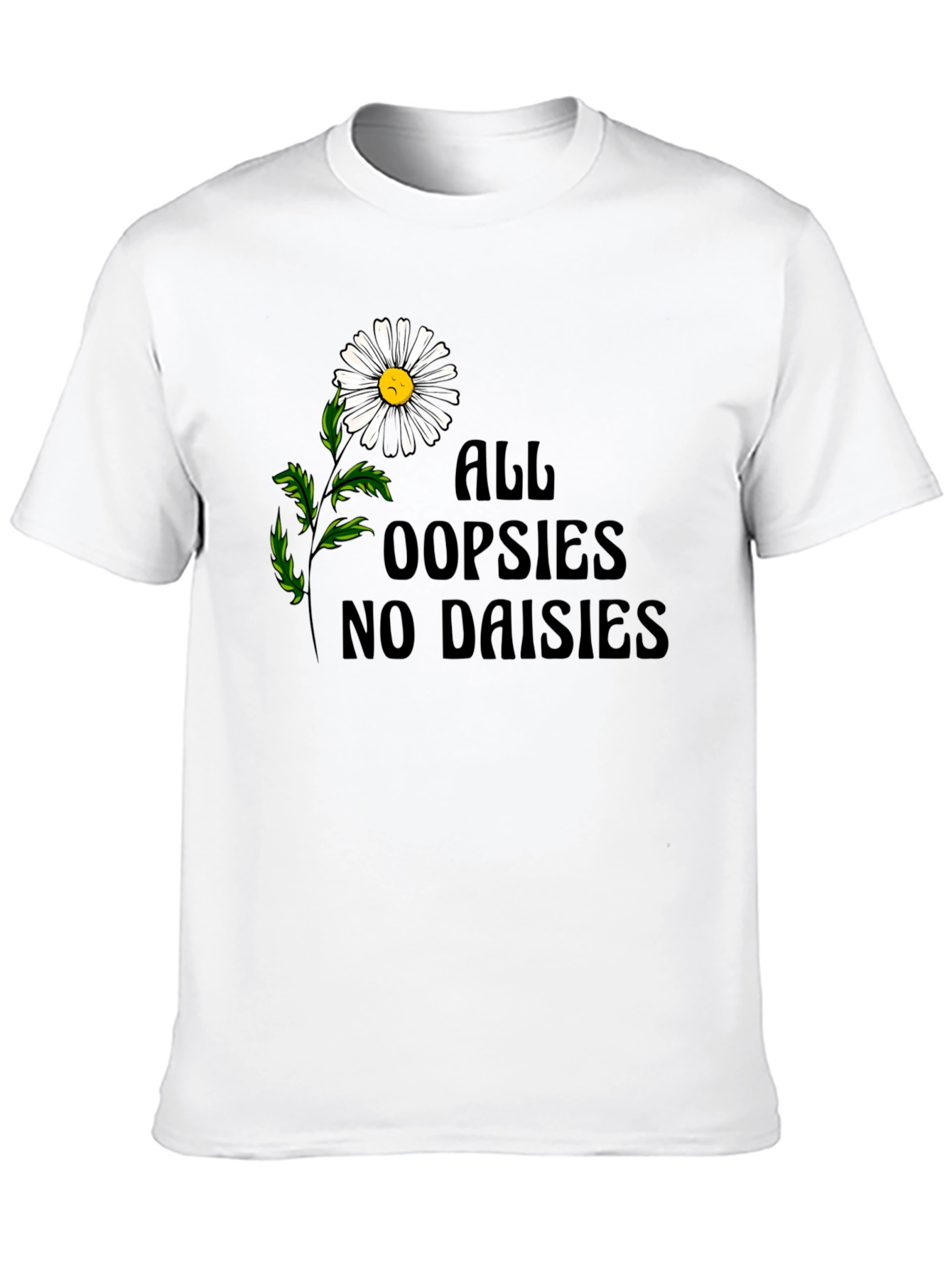 Black Oopsies No Daisies Graphic Tee - Unisex Black T-Shirt view 10