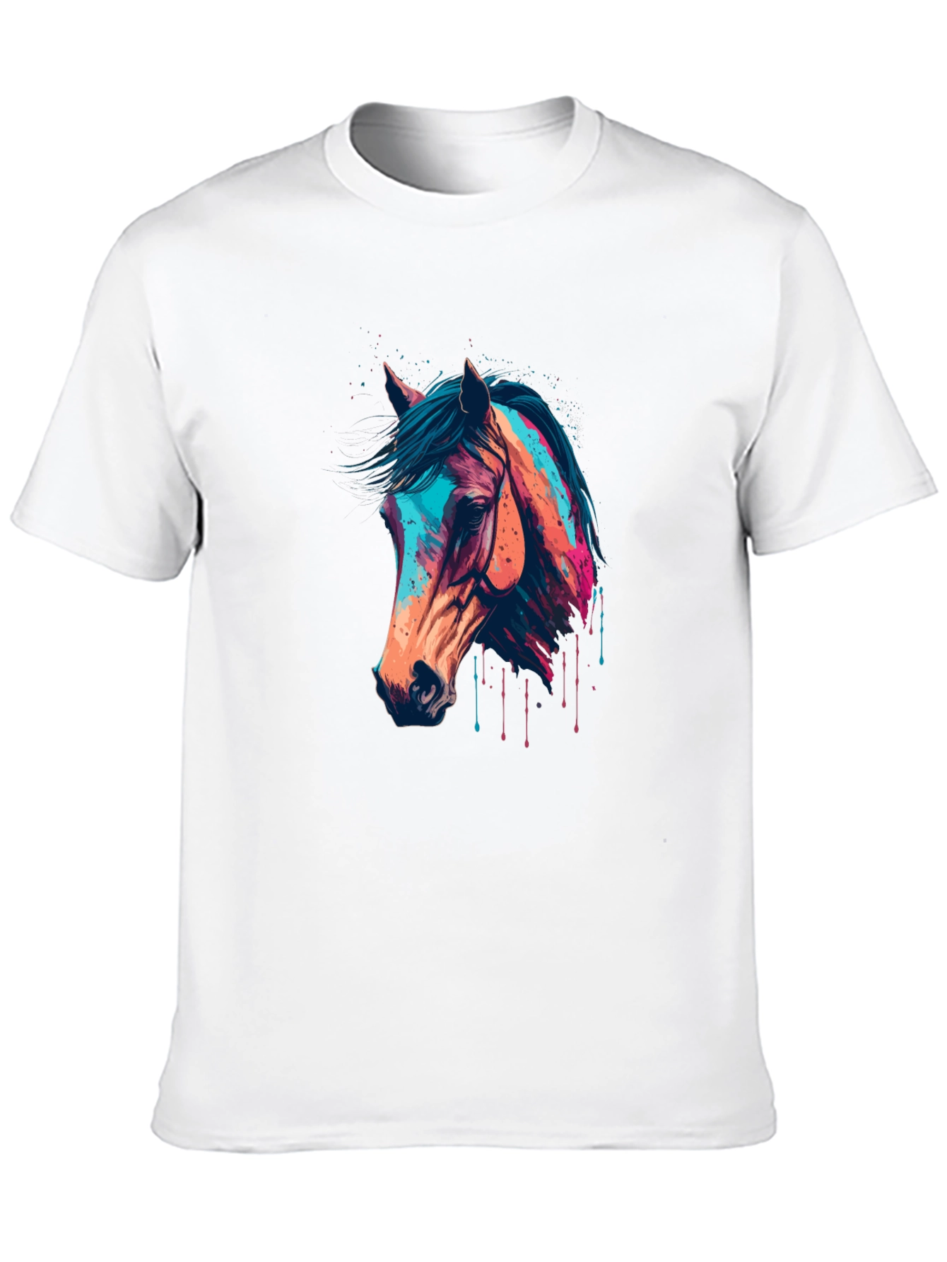 Black Horse Graphic Tee - Colorful Animal Print view 10