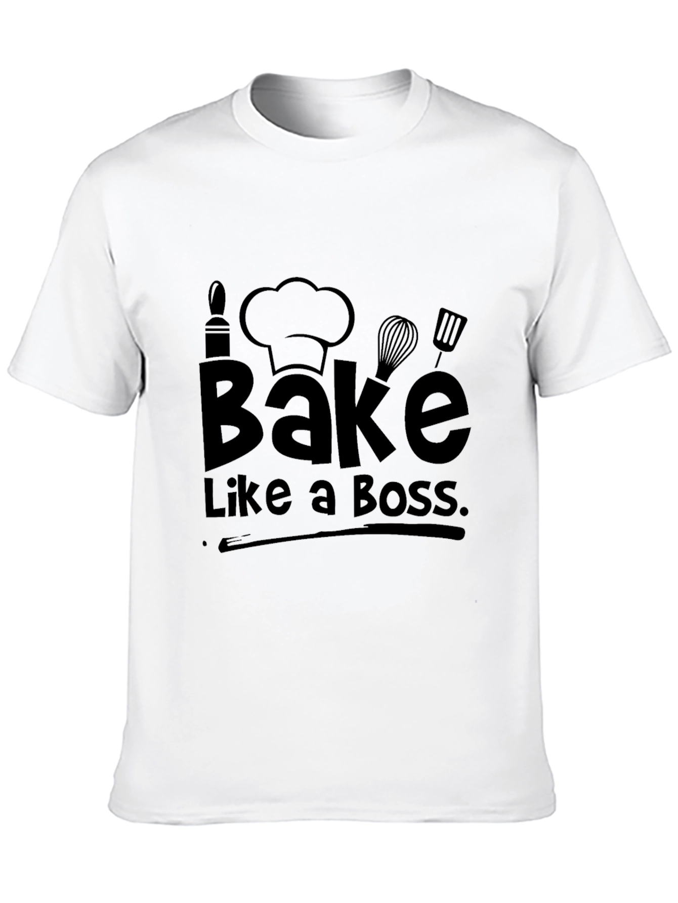 Black Bake Like a Boss T-Shirt - Funny Baking Tee view 10