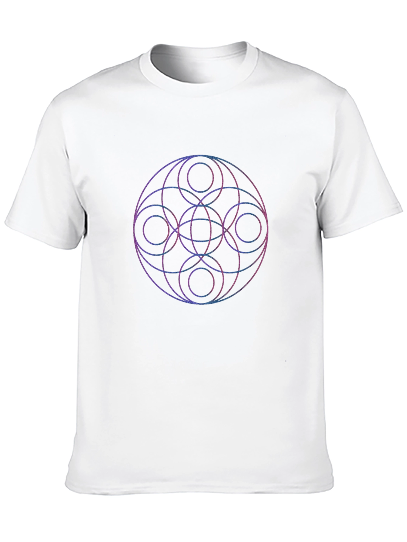 Black Geometric Circle Print Black T-Shirt view 10