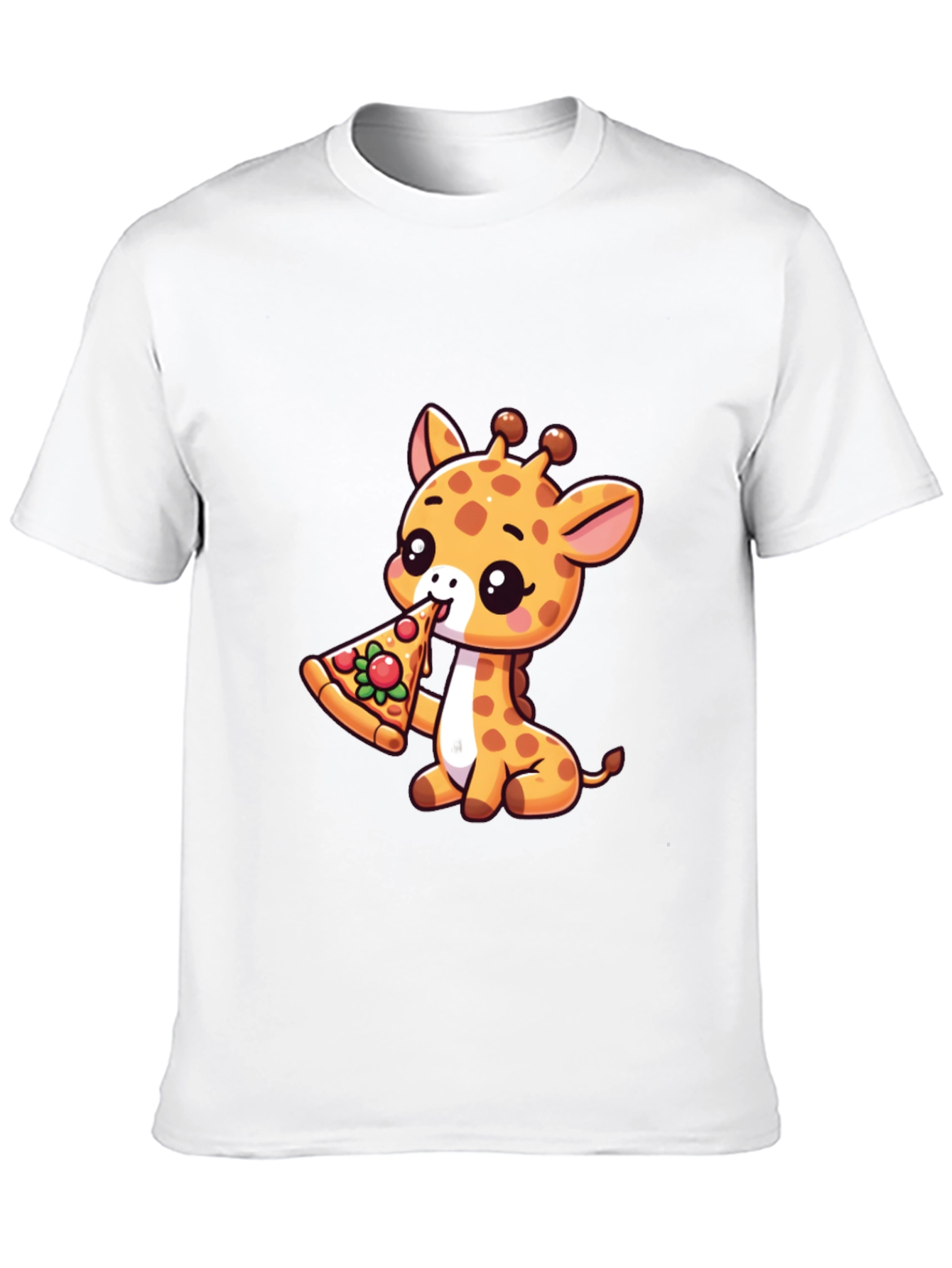 Black Cute Giraffe Pizza Lover T-Shirt view 10