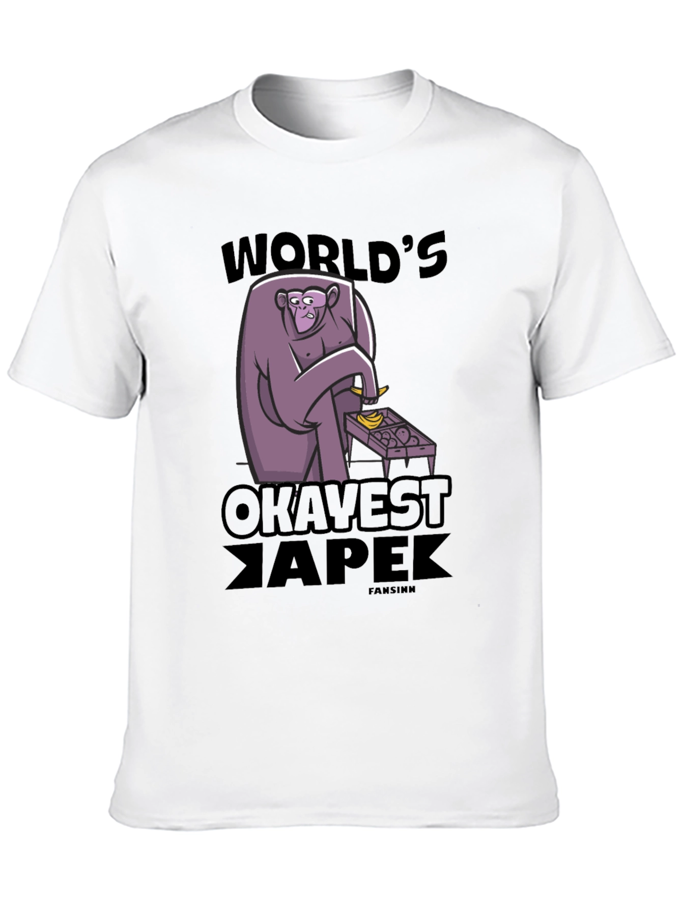 Black World's Okayest Ape Graphic Tee view 10