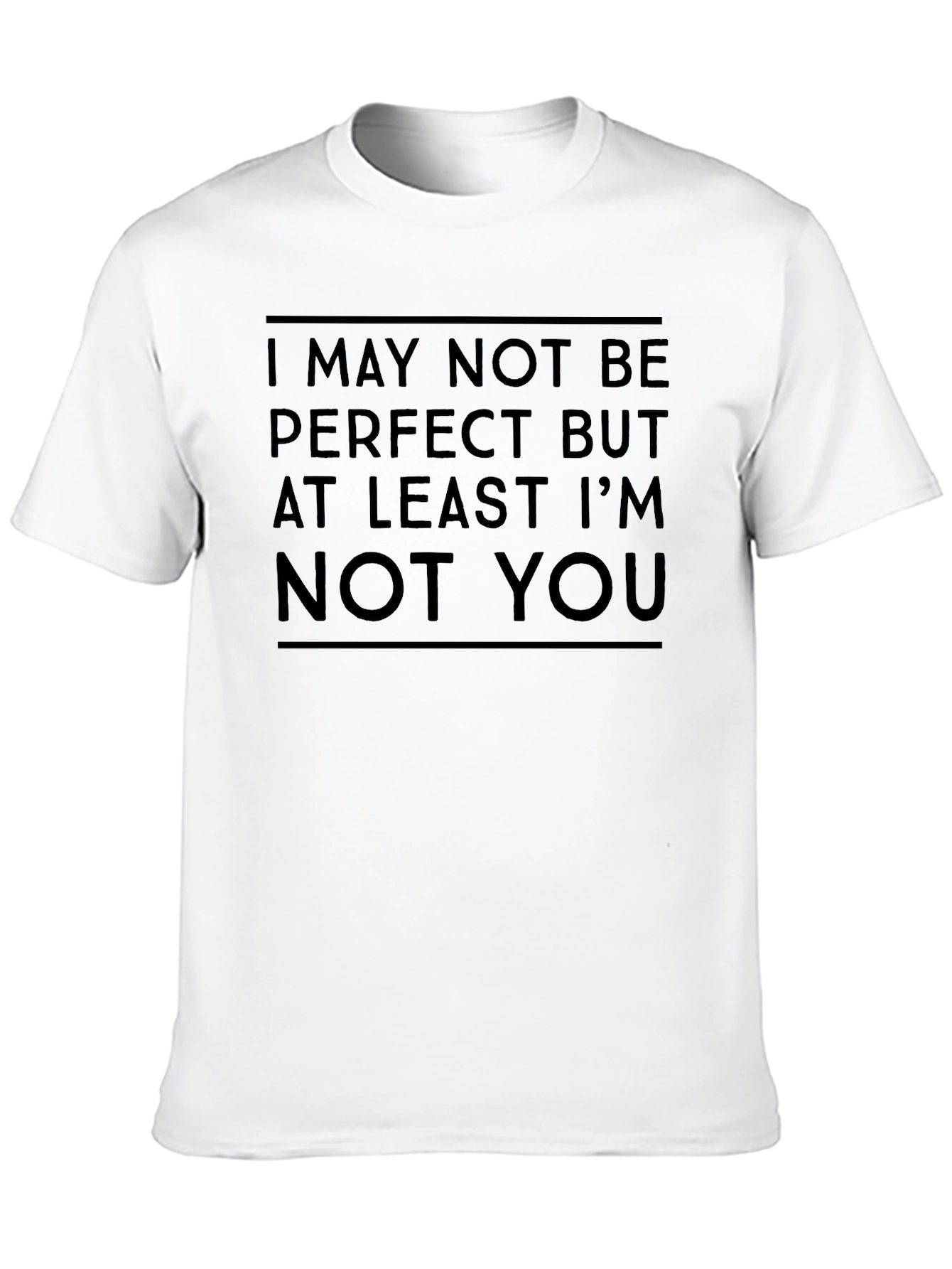 Black Humorous 'Not Perfect' Graphic T-Shirt view 10
