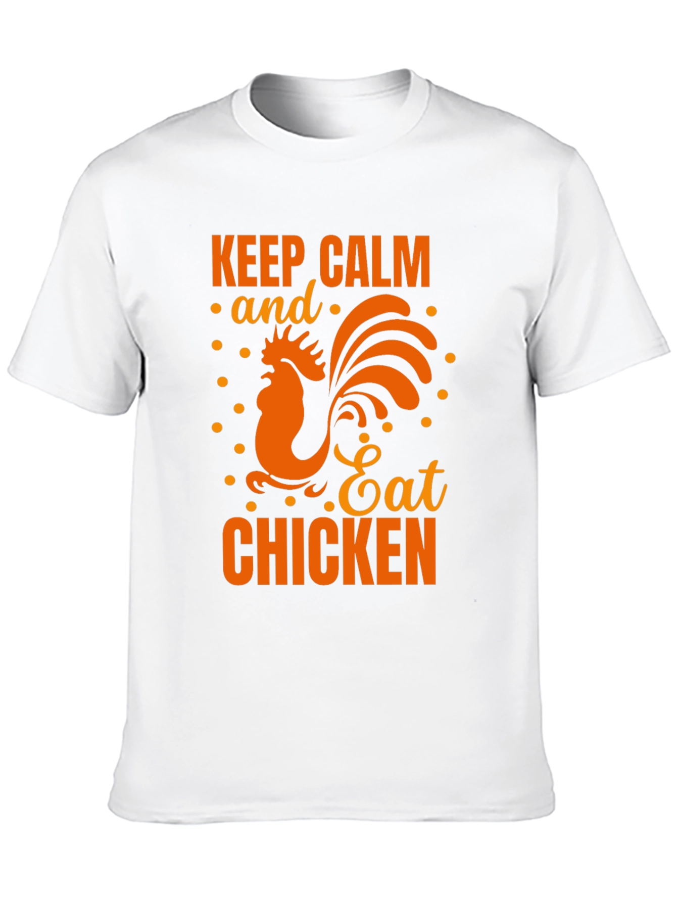 Black Keep Calm Eat Chicken Black Graphic T-Shirt view 10