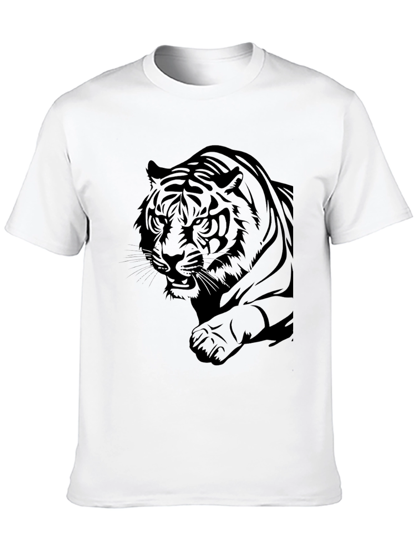 Black Tiger Graphic Black T-Shirt view 10