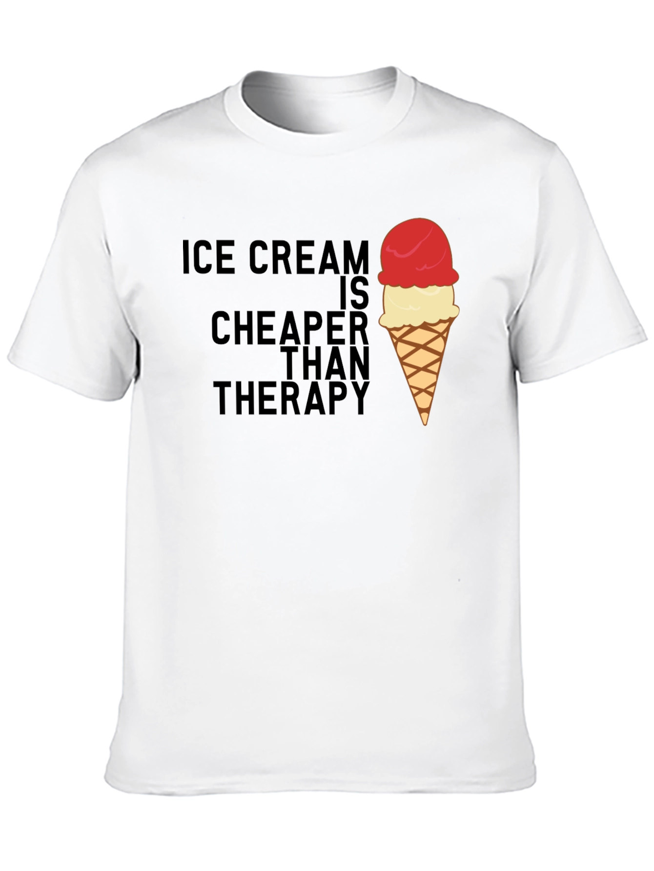 Black Ice Cream Cheaper Than Therapy Graphic Tee view 10