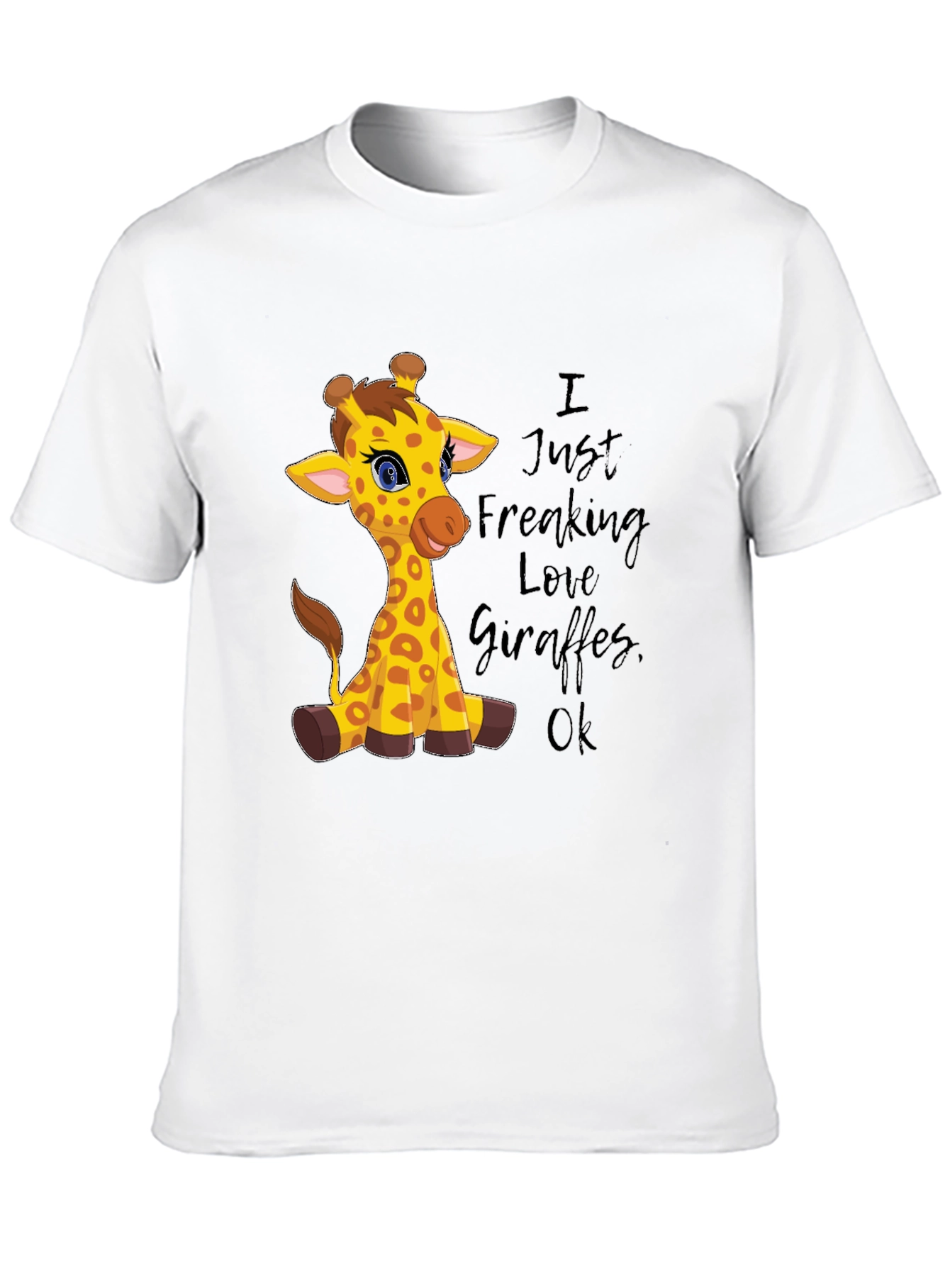 Black I Love Giraffes Graphic Tee - Unisex Black T-Shirt view 10