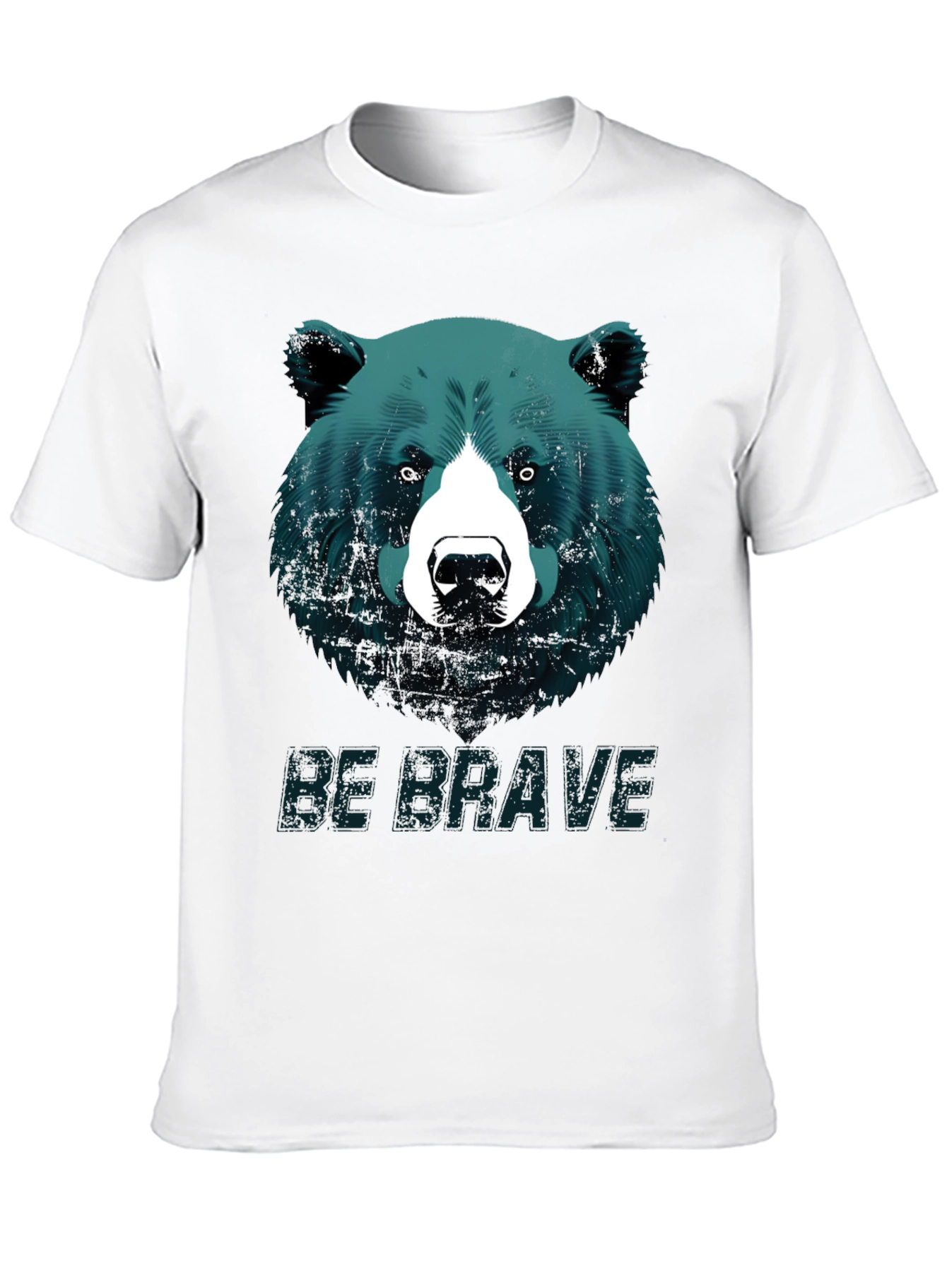 Black Be Brave Bear Graphic Tee - Black Unisex T-Shirt view 10