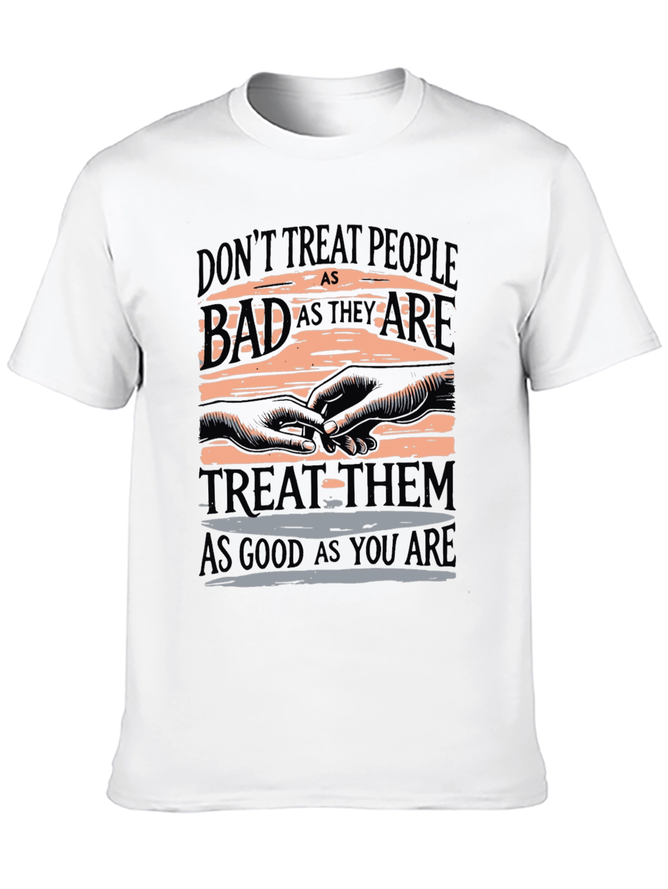 Black Inspirational Graphic T-Shirt - Treat Others Well view 10