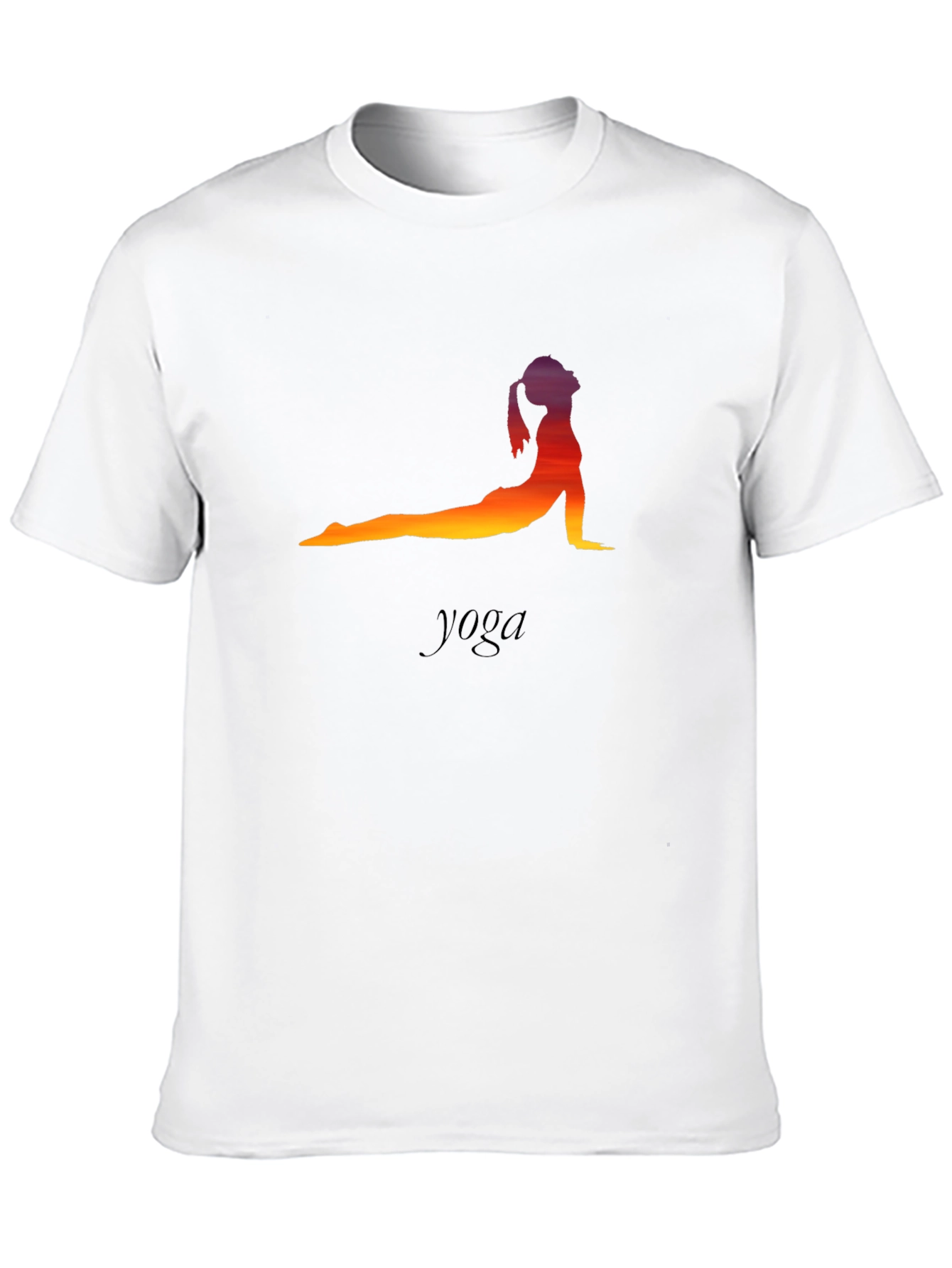 Black Yoga Pose T-Shirt - Sunset Silhouette view 10