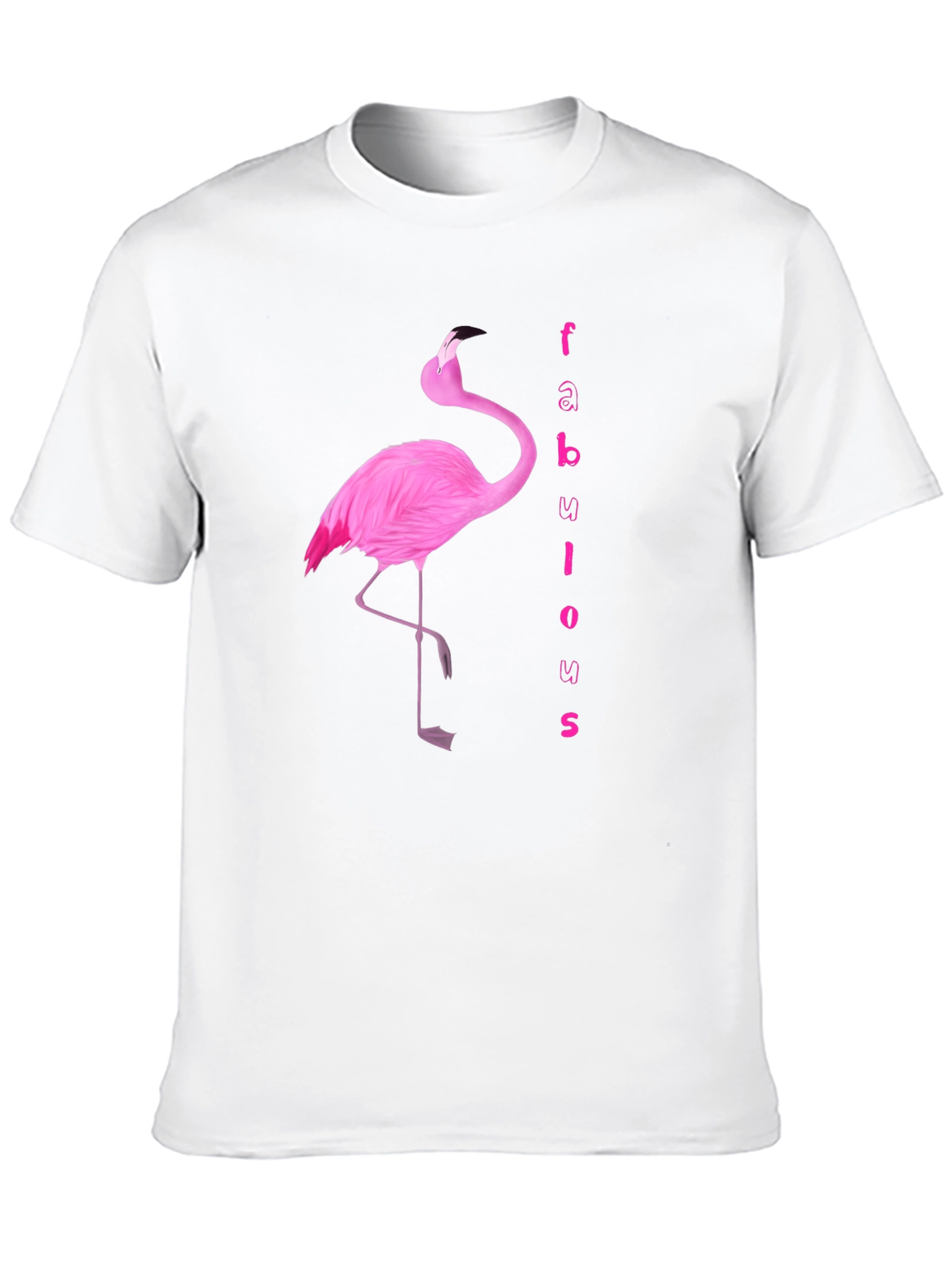 Black Fabulous Flamingo Graphic Tee - Black Cotton T-Shirt view 10