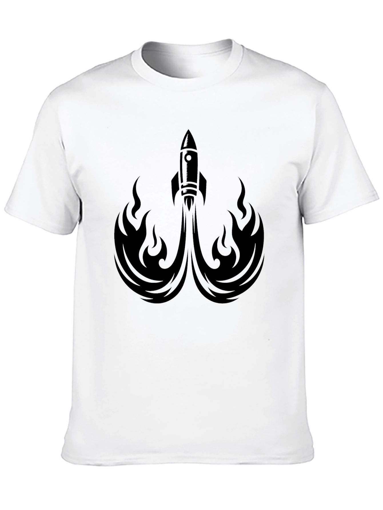 Black Rocket Launch Graphic Tee - Black Crew Neck Shirt view 10